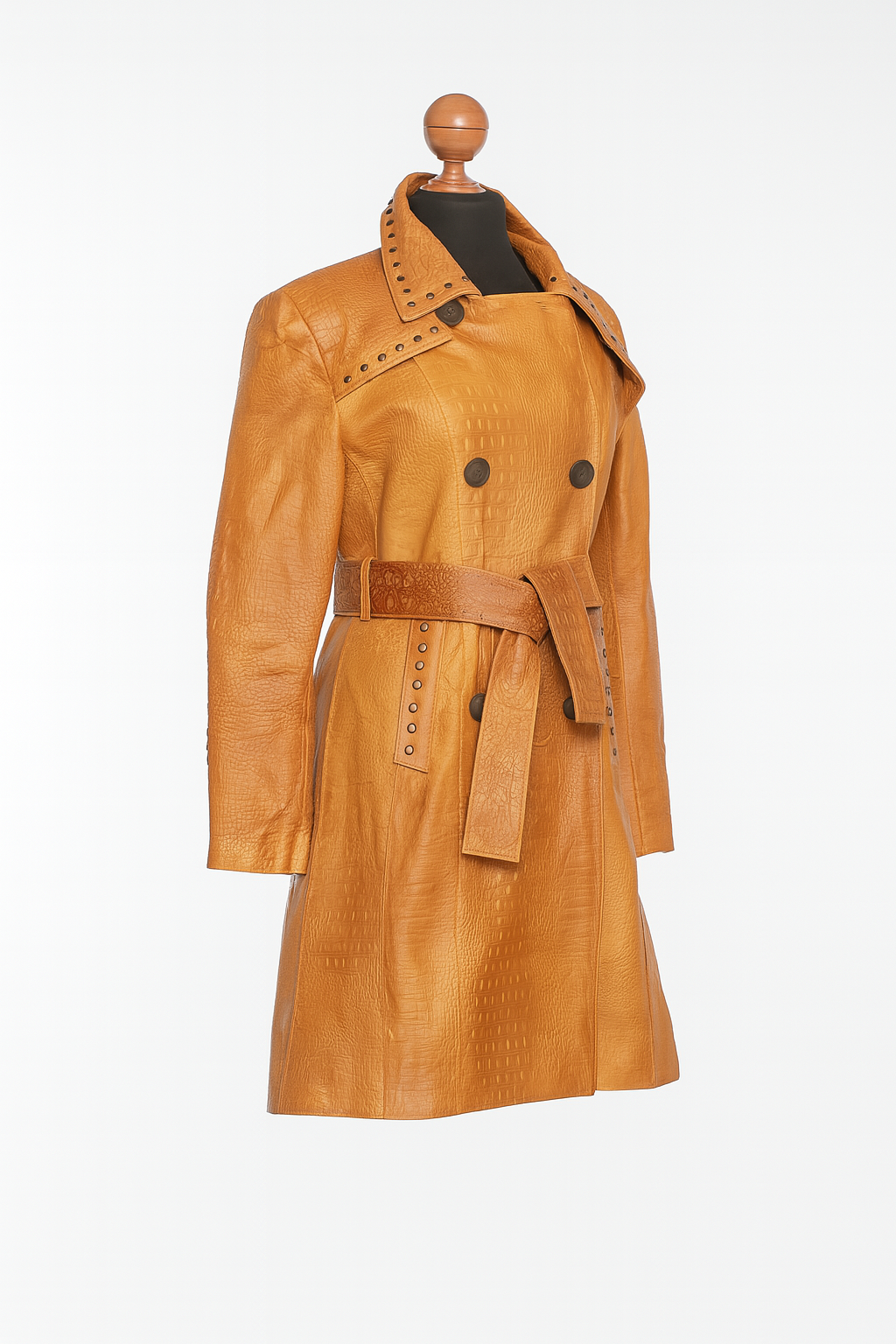 Embossed Croc Trench in Distressed Finish