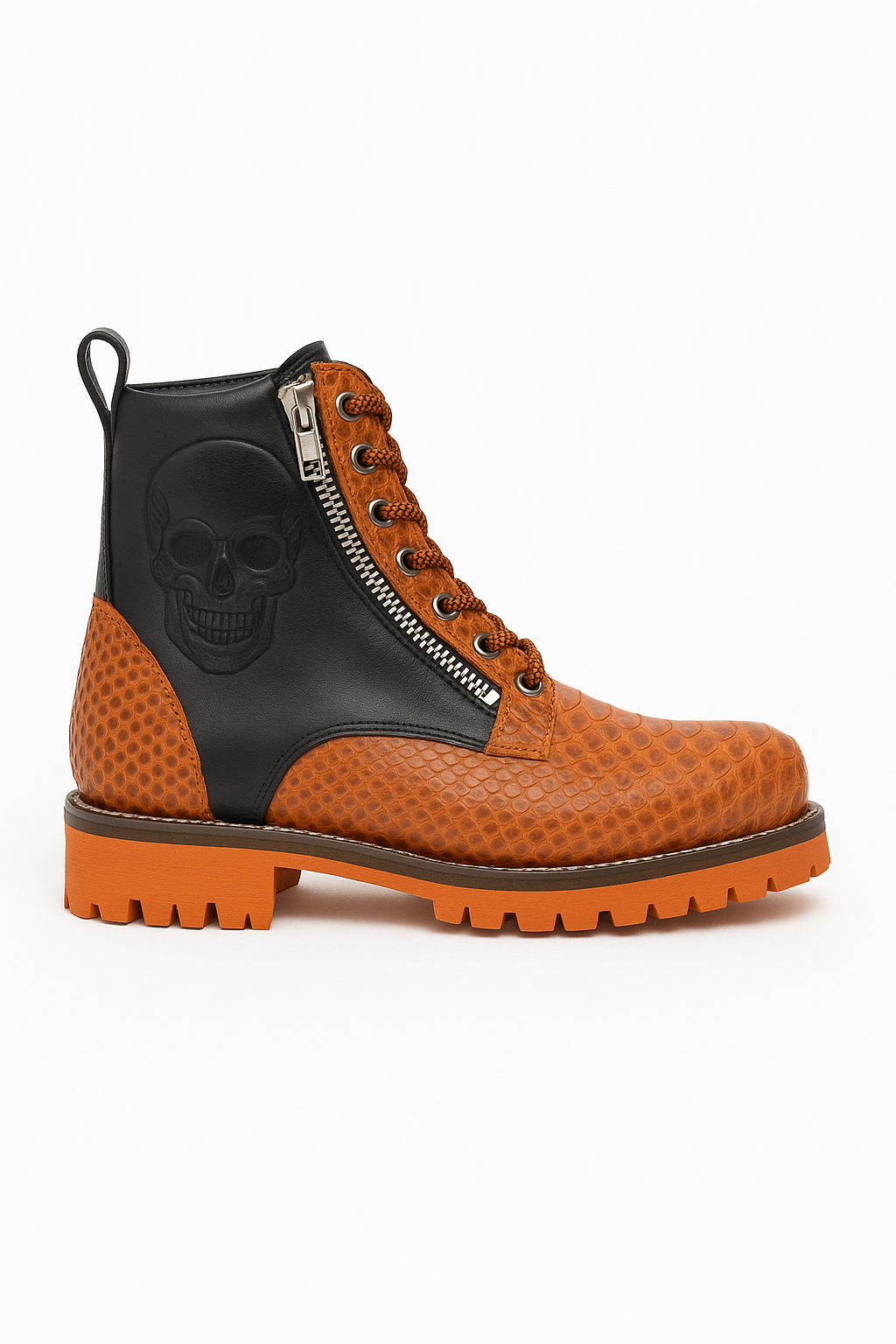 Genuine Python Skull Boots