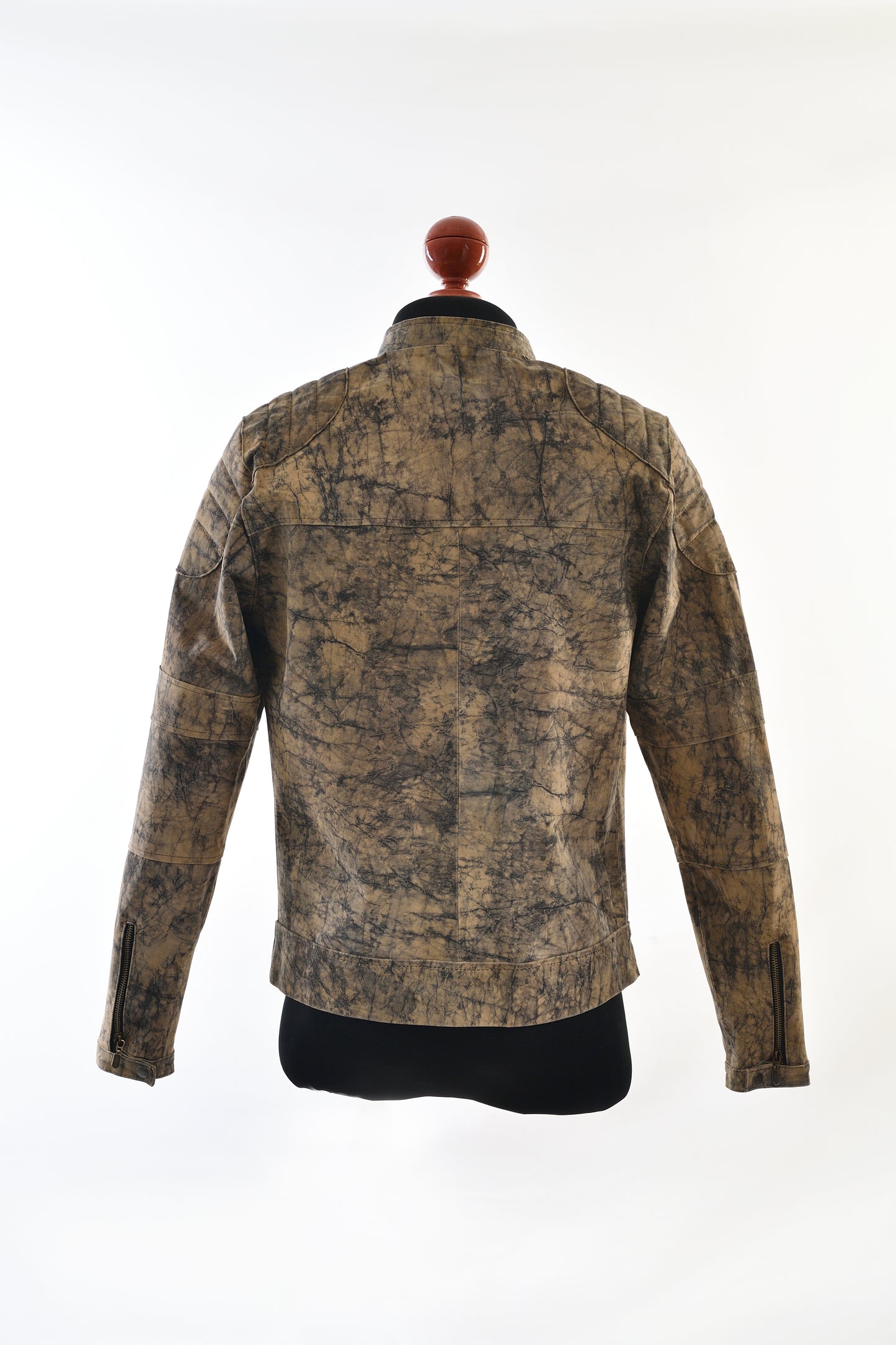 Earth-Tone Marbled Leather Jacket houston