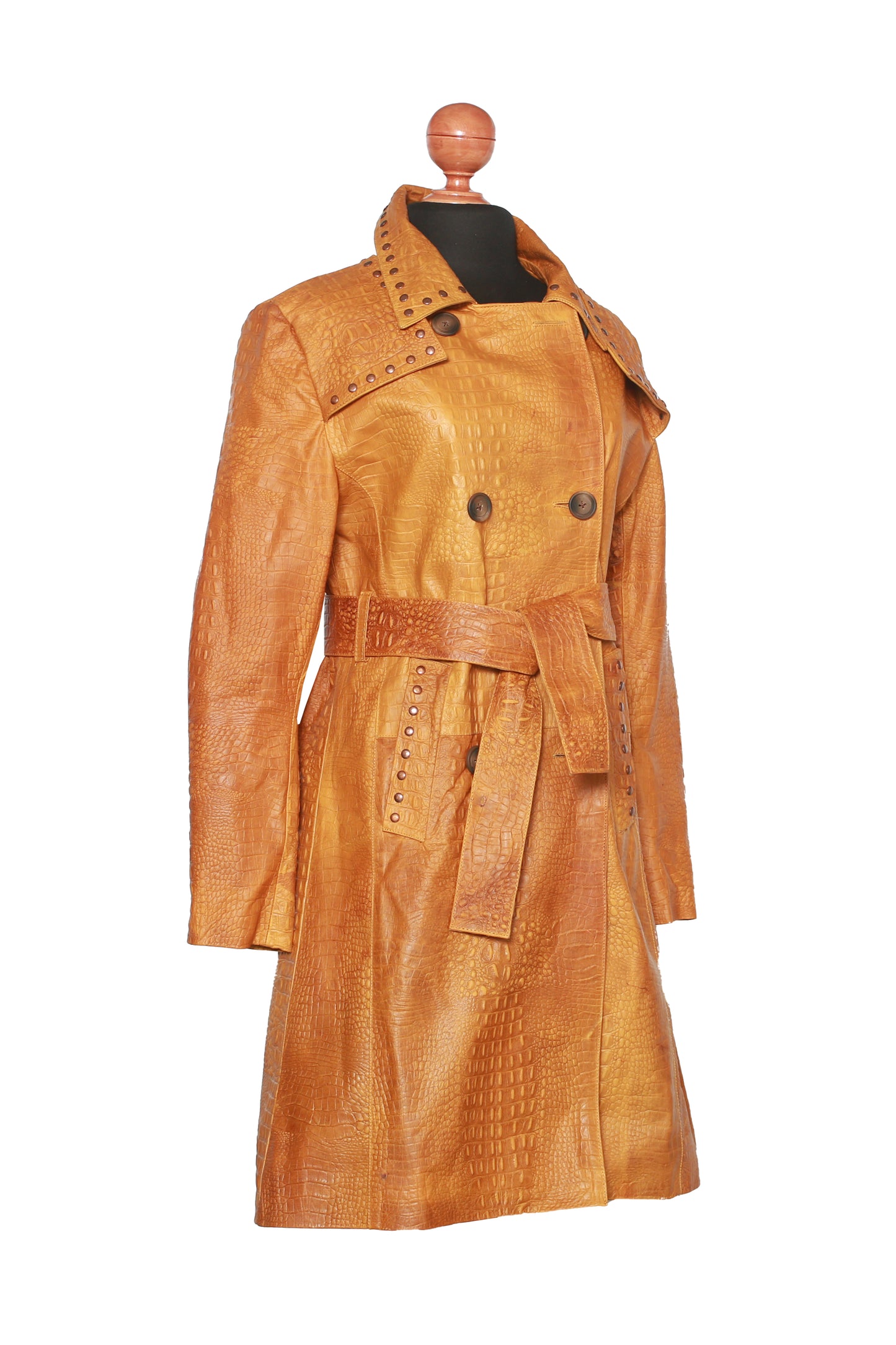 Embossed Croc Trench in Distressed Finish