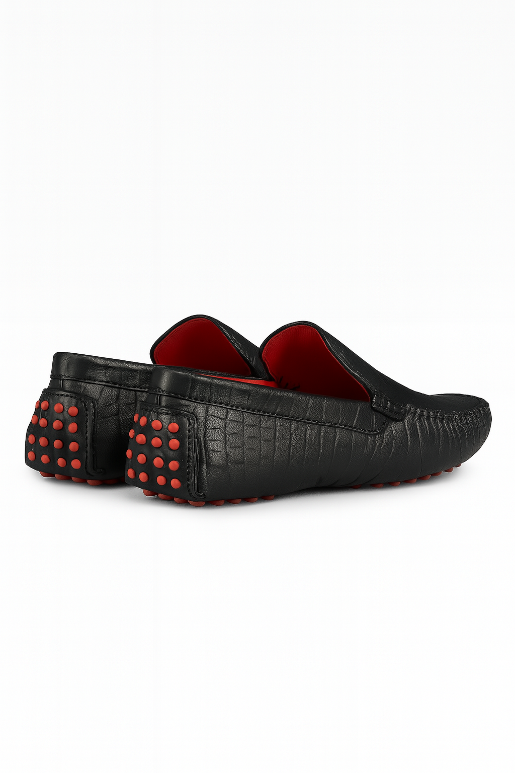 Exotic Croc Pattern Loafers with Red Inter