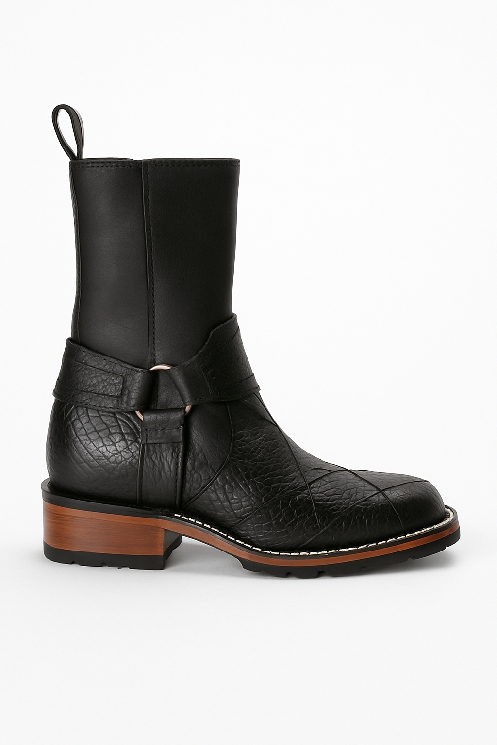 Premium Exotic Square-Toe Motorcycle Boots