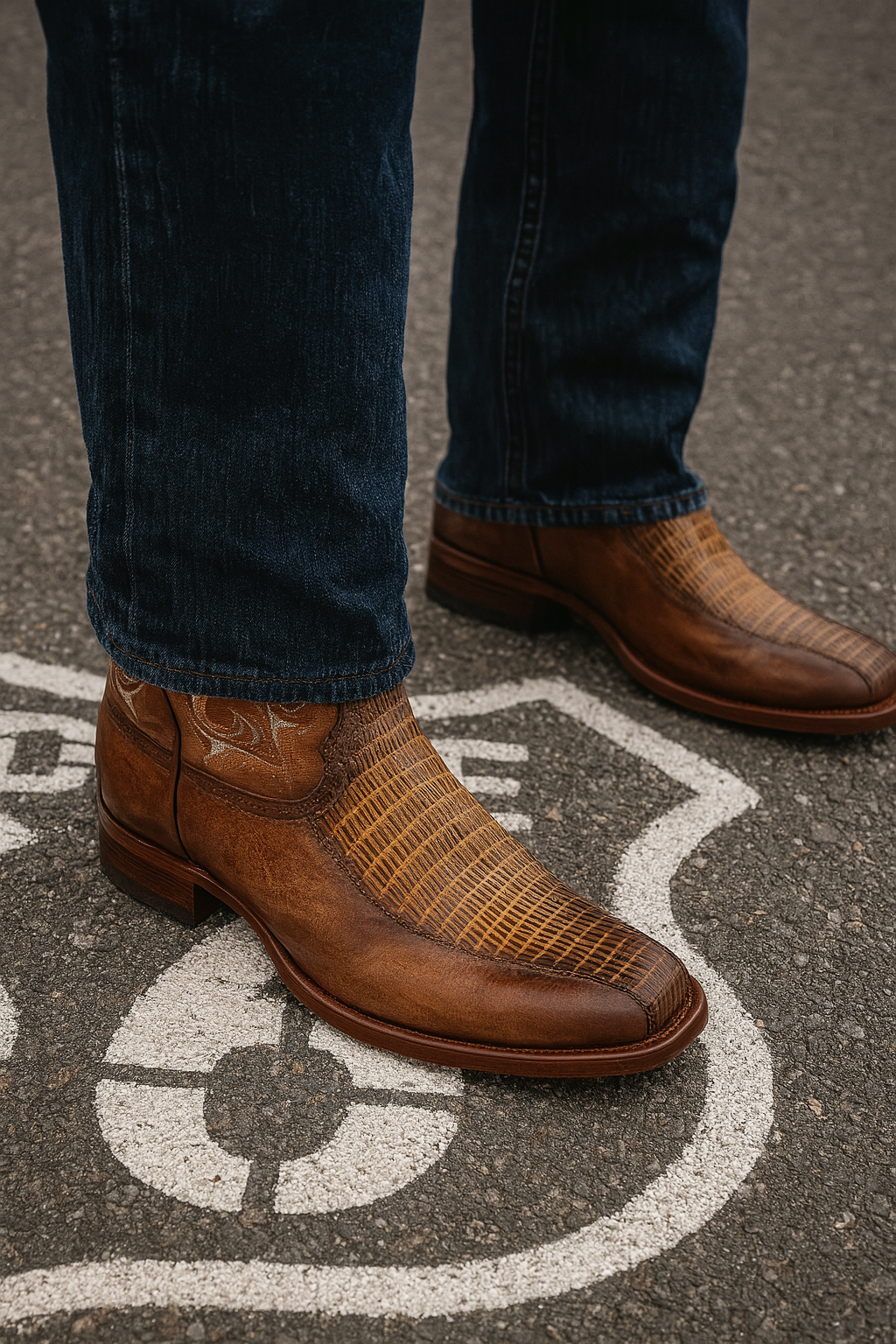 Lizard Embossed Handcrafted Cowboy Boots