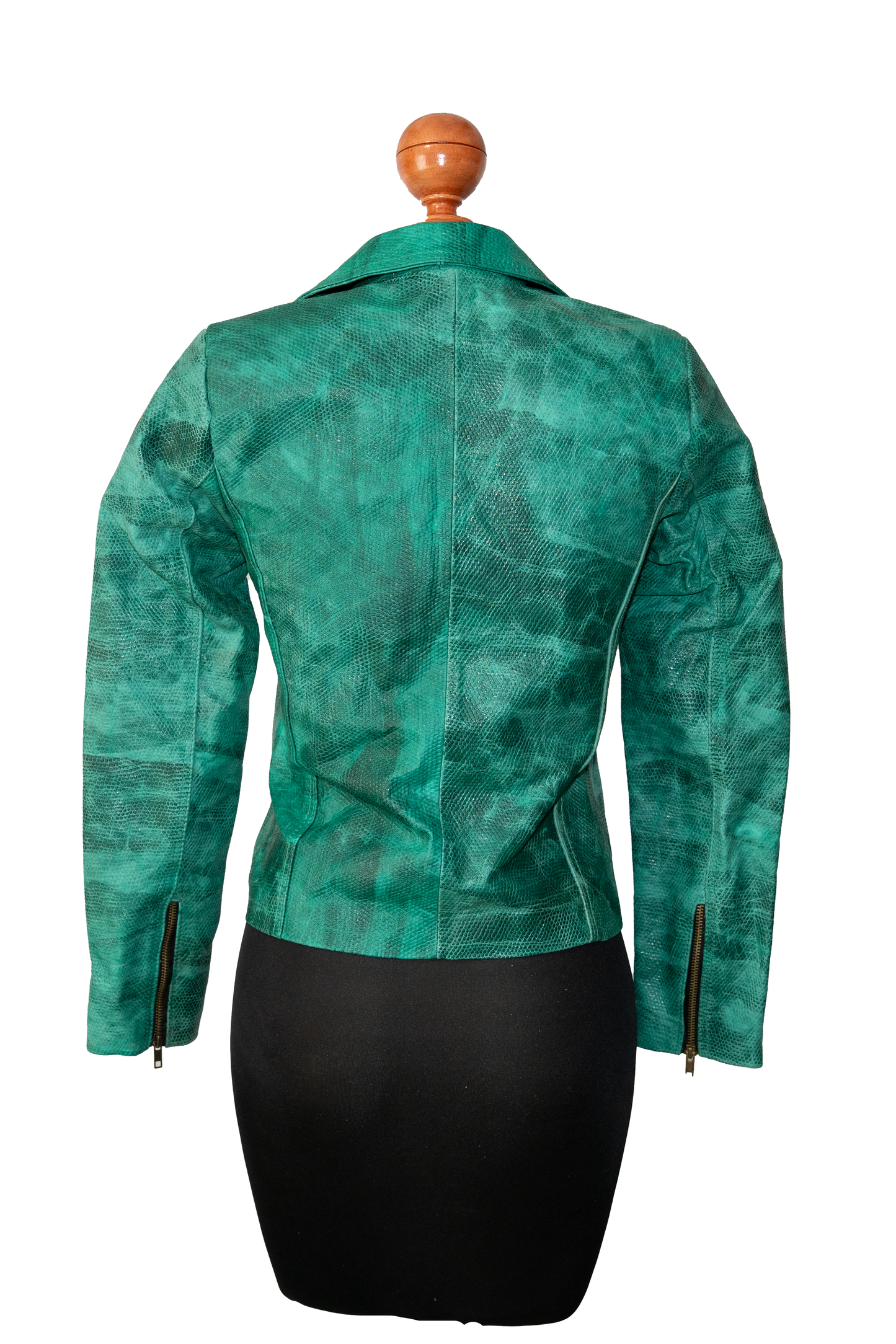 Emerald Rush Moto Jacket – Distressed Detail