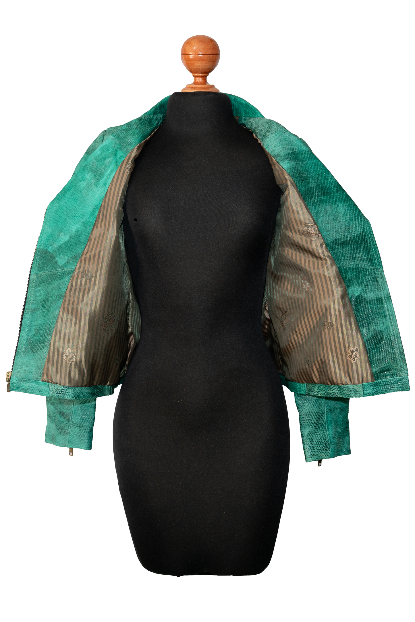 Emerald Rush Moto Jacket – Distressed Detail
