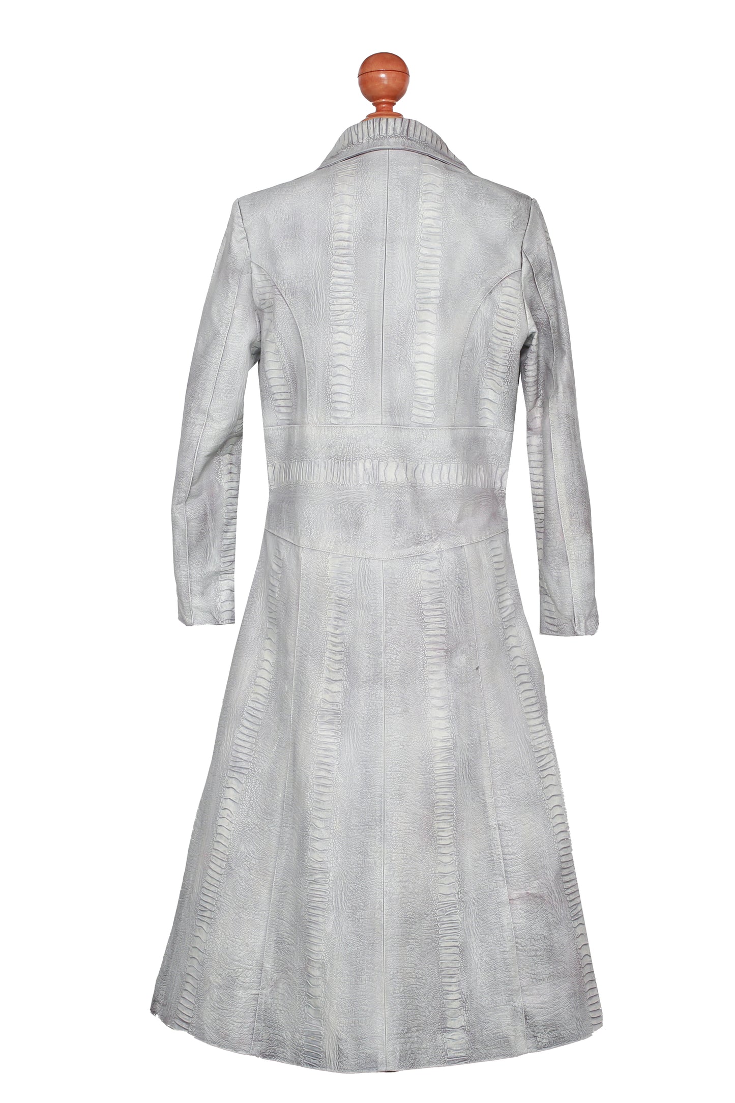 Fierce Grace Embossed Leather Overcoat california