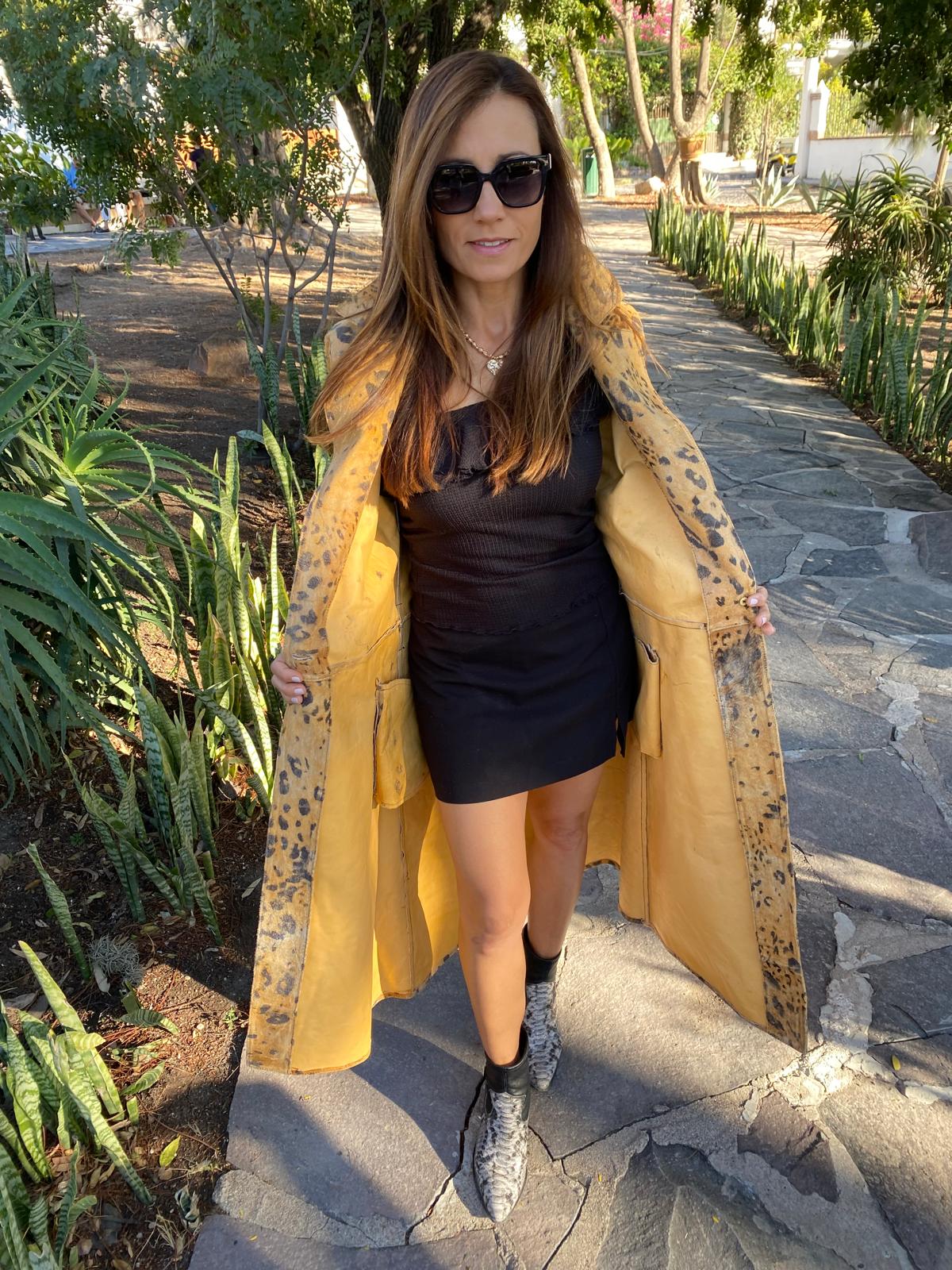 Golden Wild Cat Leather Overcoat dallas