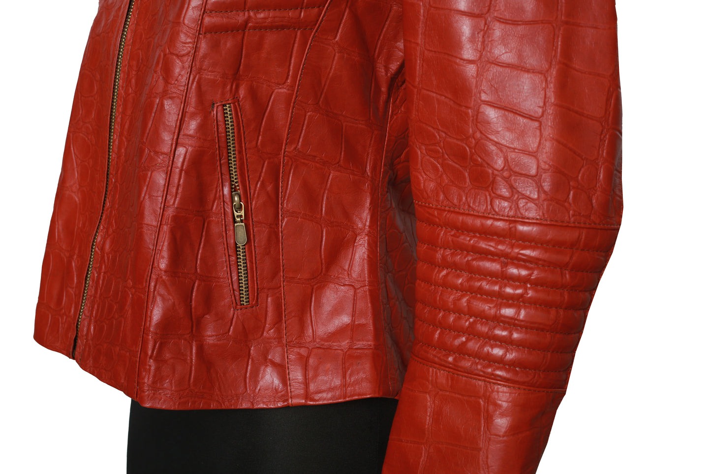 Jacket – Earth-Toned Crocodile Embossed Leather california