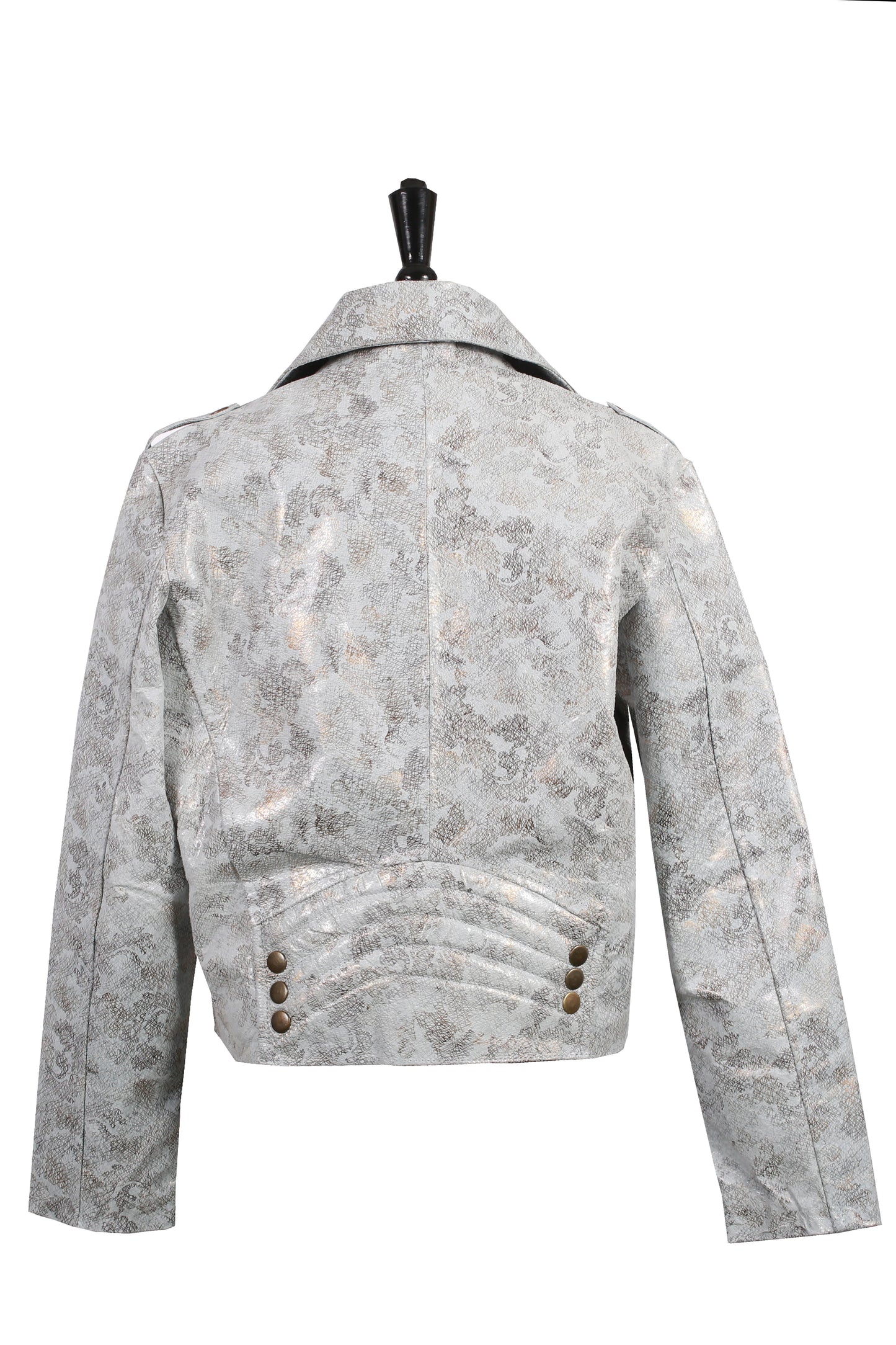 Kids Light Metallic Leather Jacket california