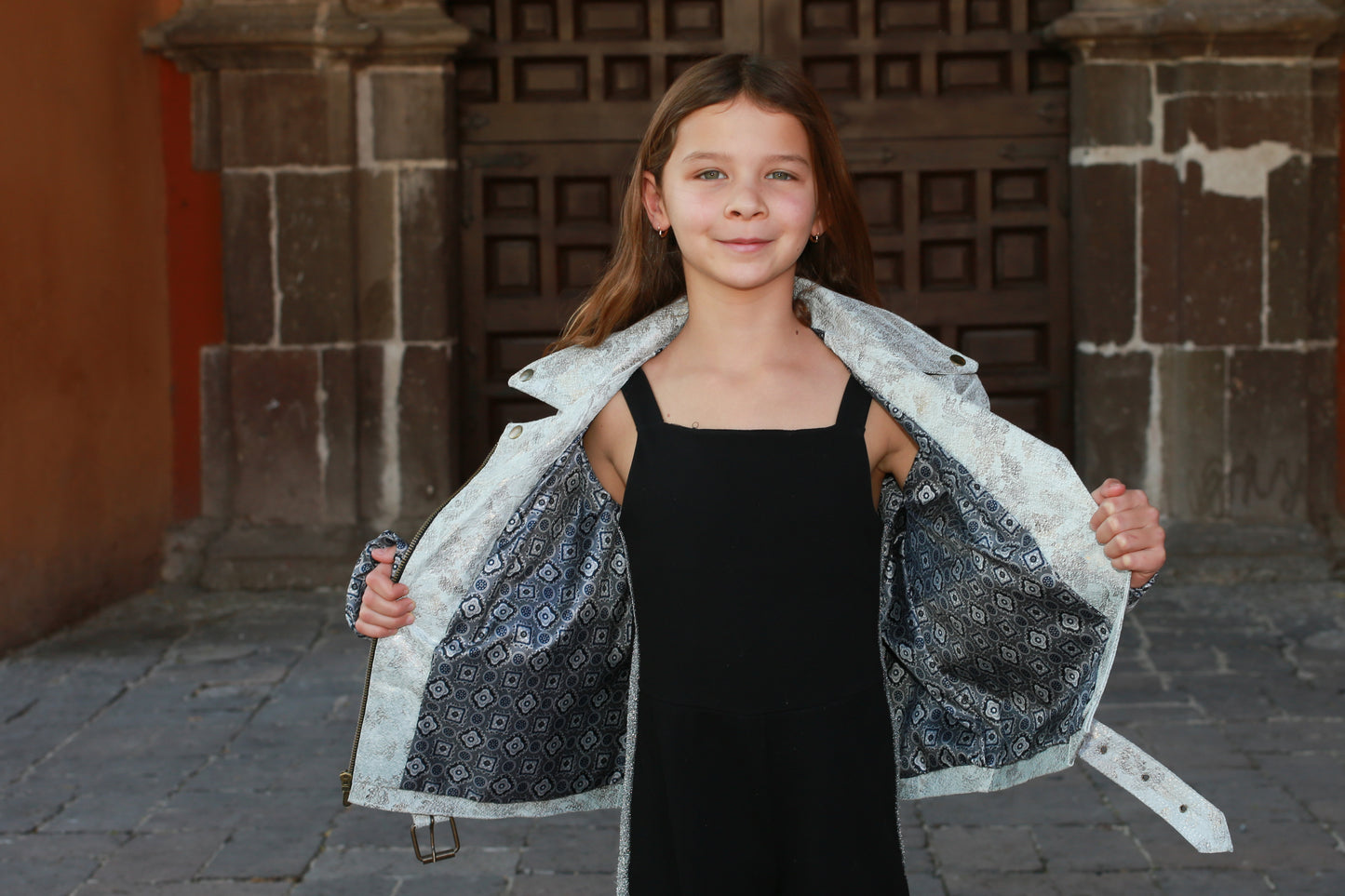 Kids Light Metallic Leather Jacket toronto