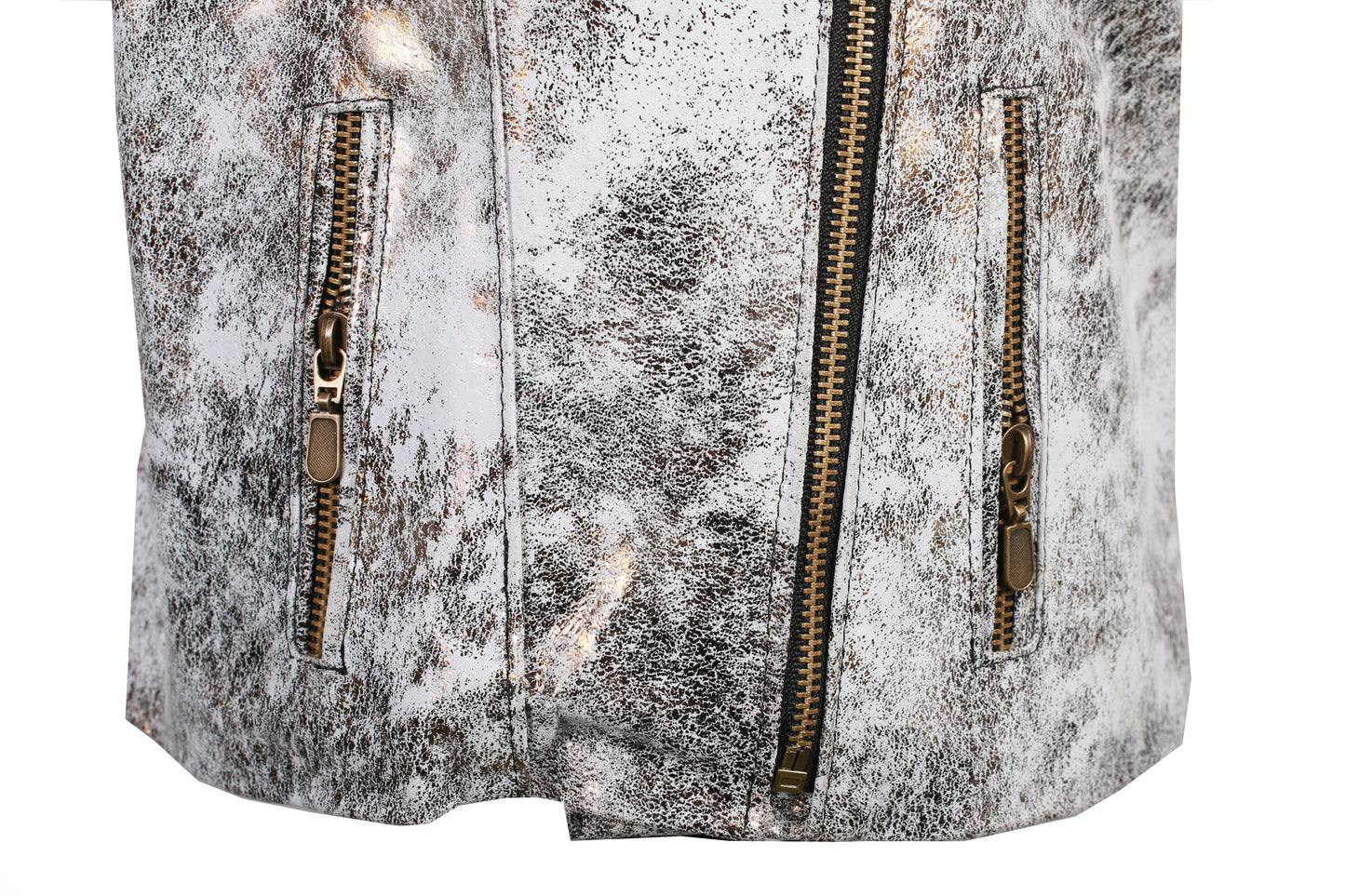 Kids Metallic Marble-Print Leather Biker Jacket dallas