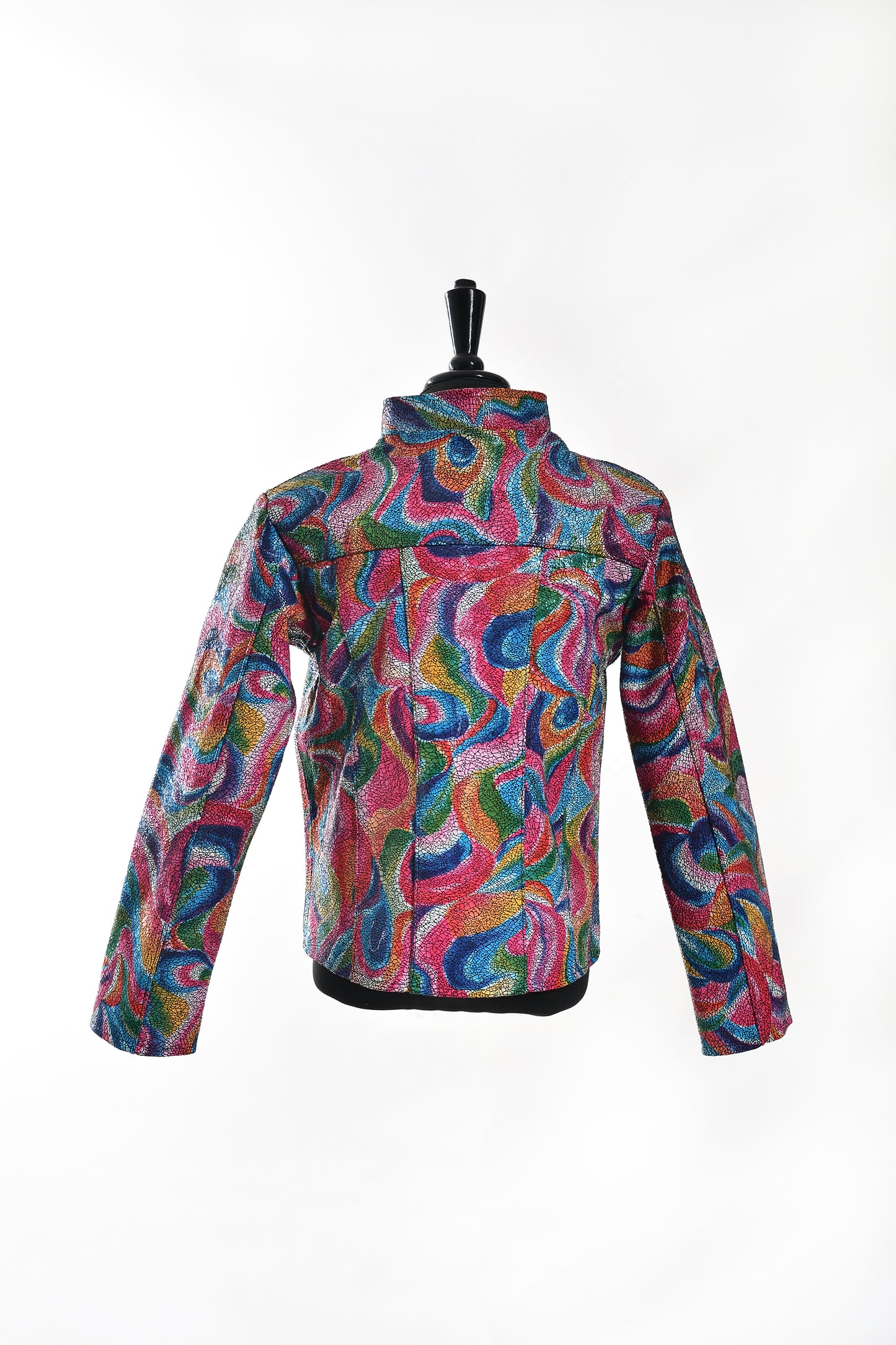 Kids Psychedelic Rainbow Swirl Leather Jacket dallas