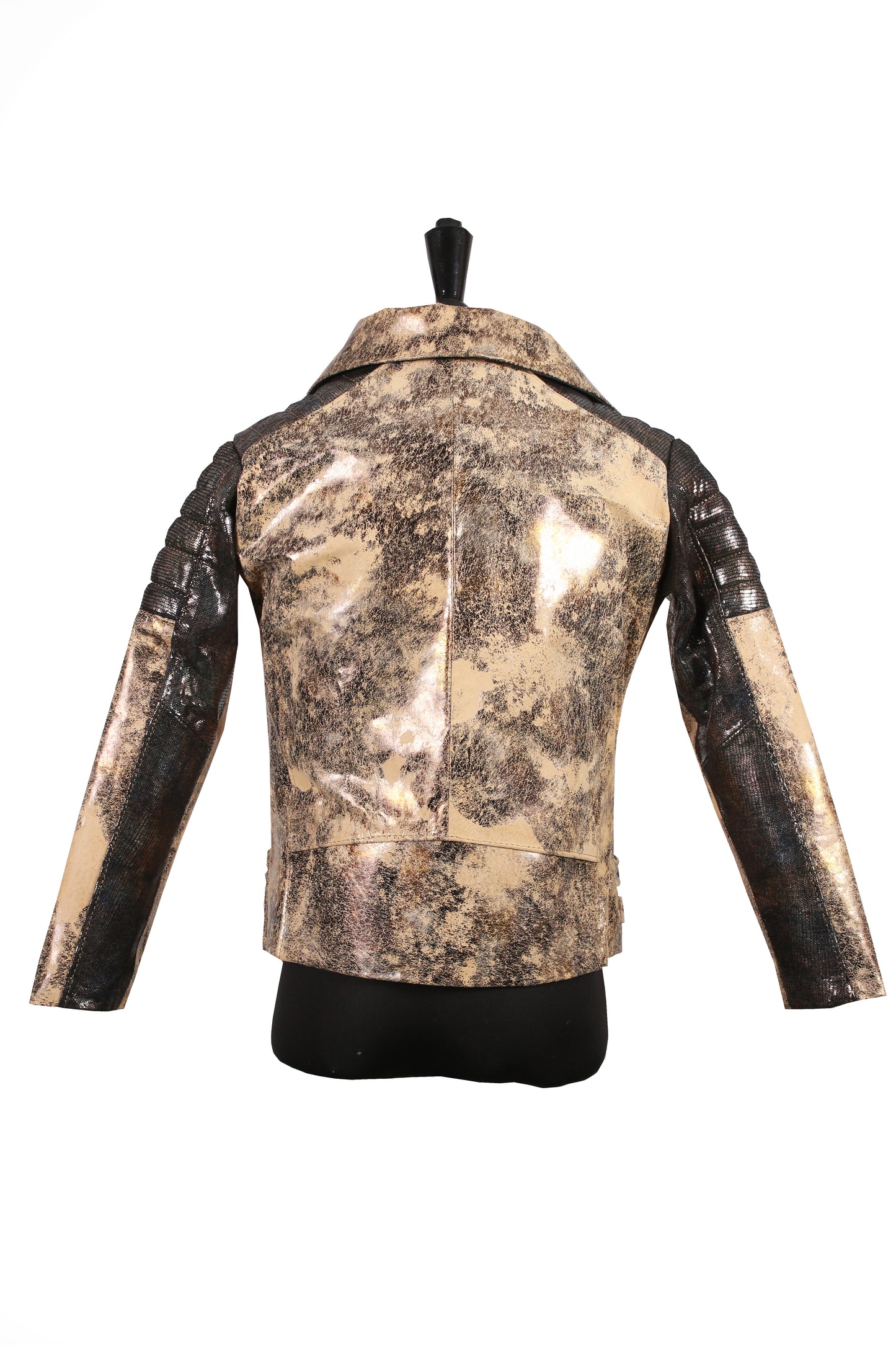 Kids Rockstar Metallic Leather Moto Jacket – Gold texas