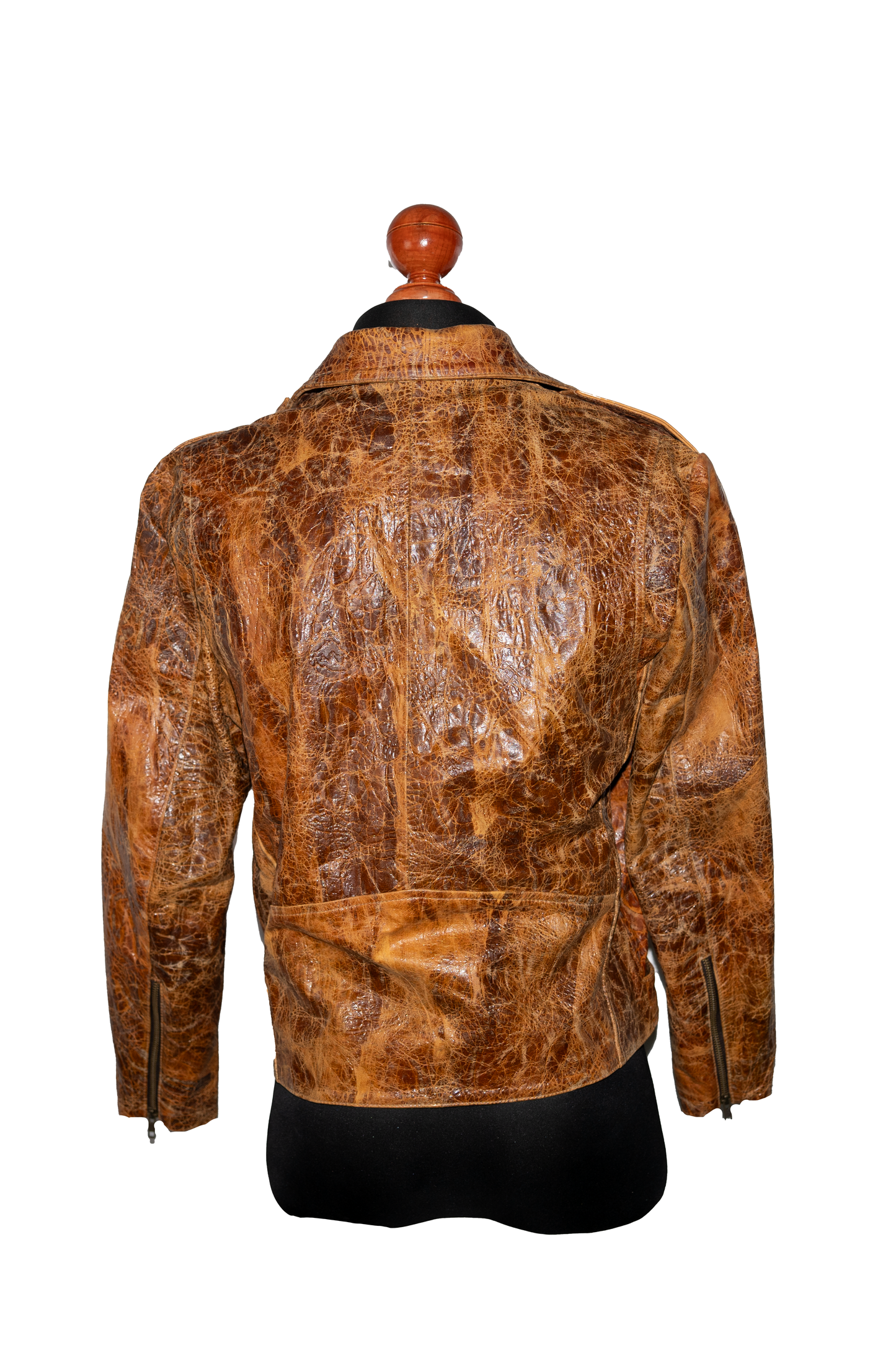 Hand-Treated Distressed Leather Biker Jacket
