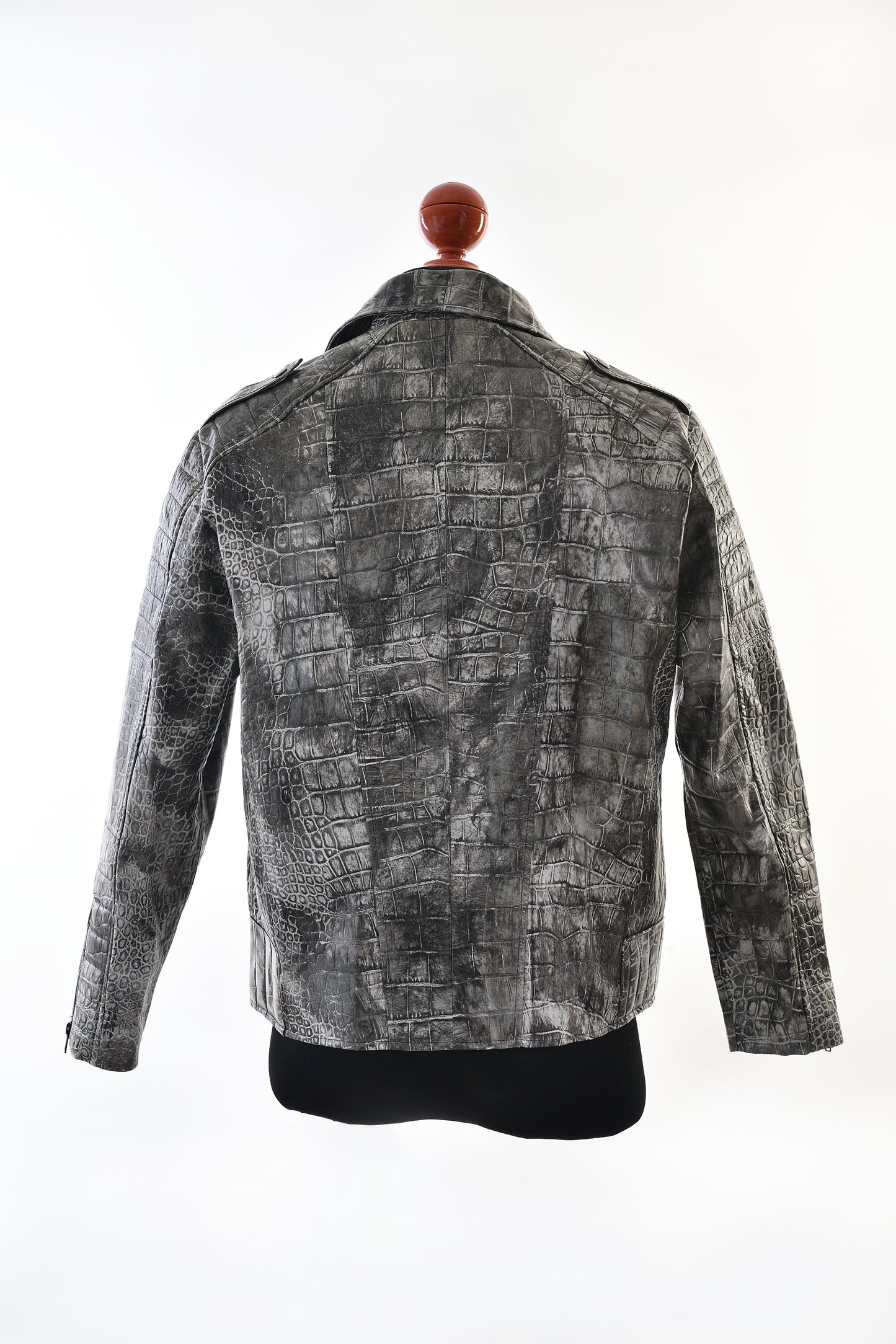 Mens Charcoal Embossed Crocodile Rider Jacket dallas