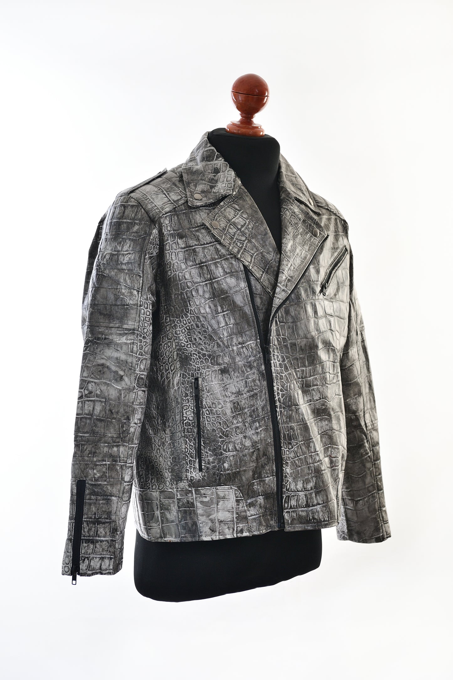 Mens Charcoal Embossed Crocodile Rider Jacket near me