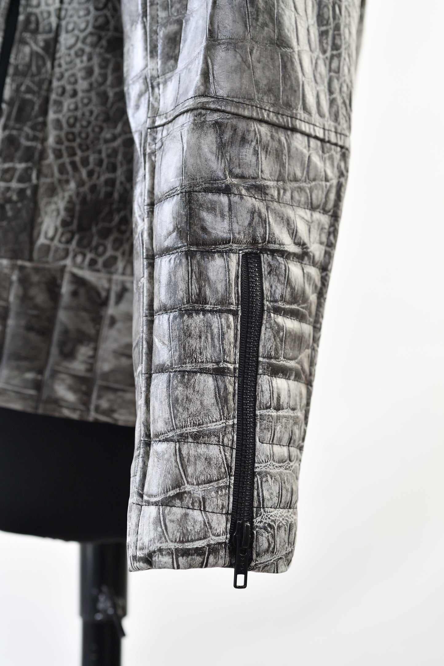 Mens Charcoal Embossed Crocodile Rider Jacket new york