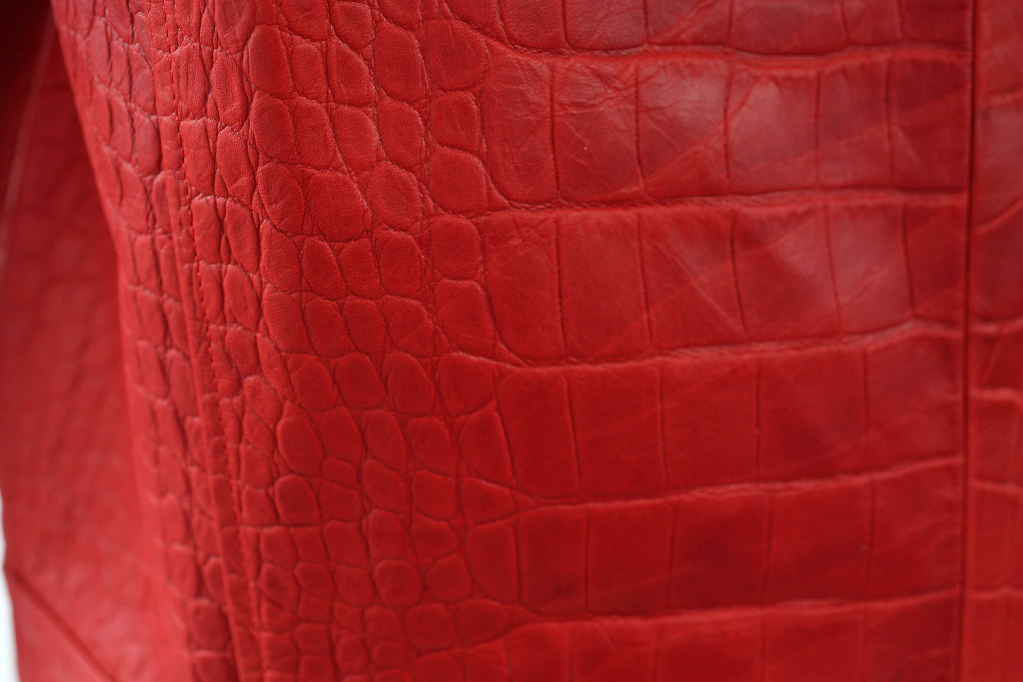 Red Crocodile-Embossed Leather Biker Jacket for Men new york