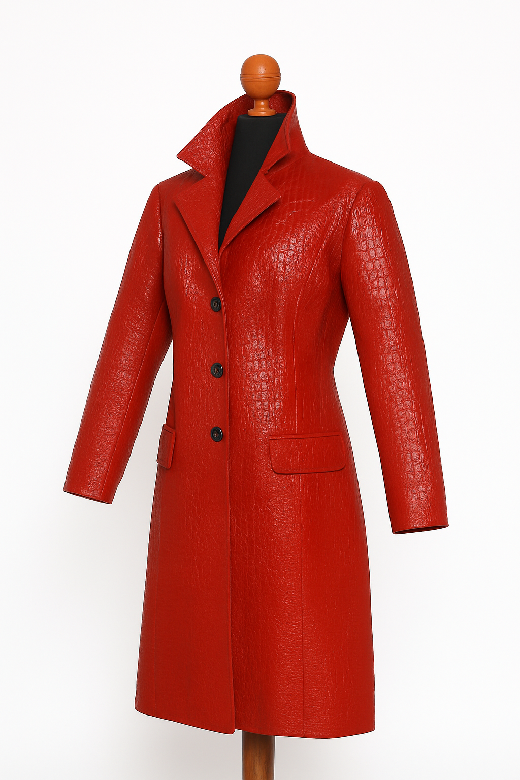 Red & Gold Statement Leather Trench san francisco