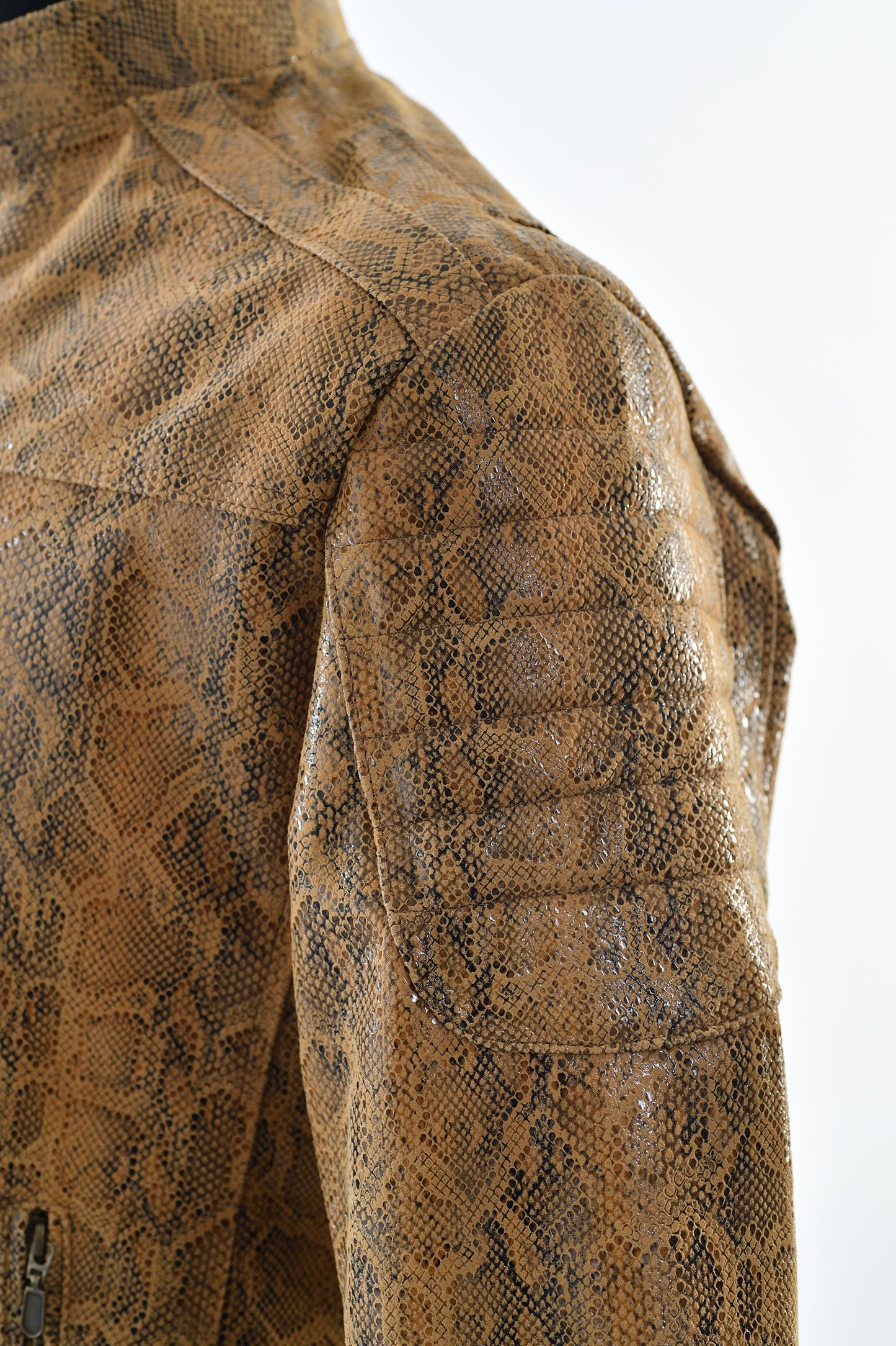 Rustic Python Texture Jacket for Men houston