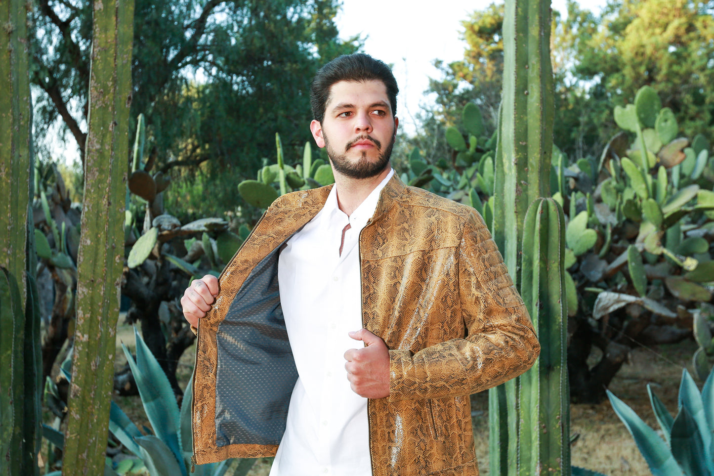 Rustic Python Texture Jacket for Men san diego