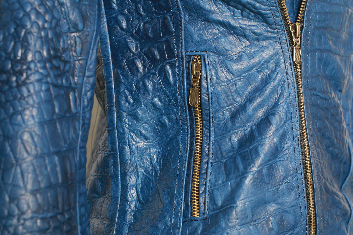 exotic womens Embossed Leather Jacket