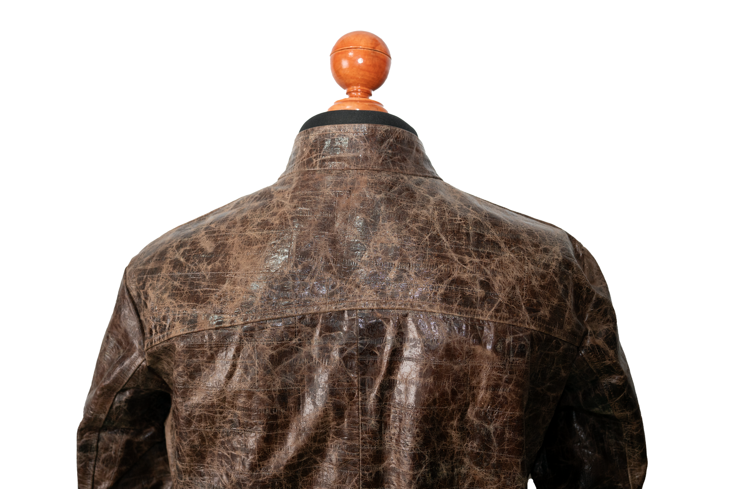 mens Burnished Effect Leather Rider Jacket – Gloss Brown new york