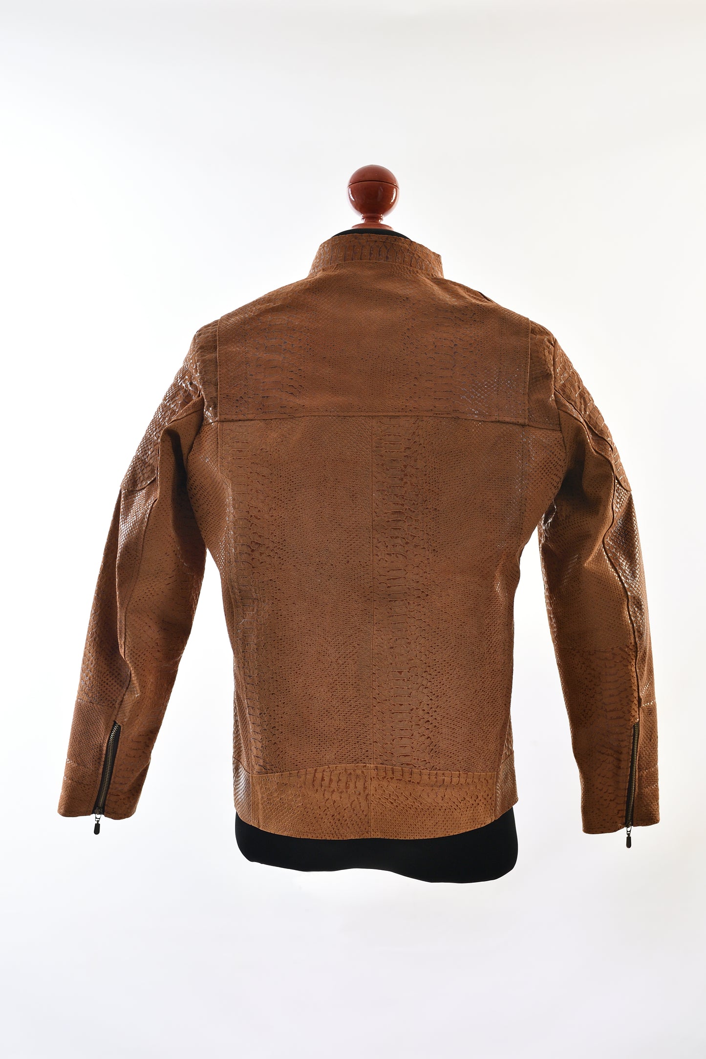 mens Cognac Reptile Leather Jacket – Python-Embossed los angeles