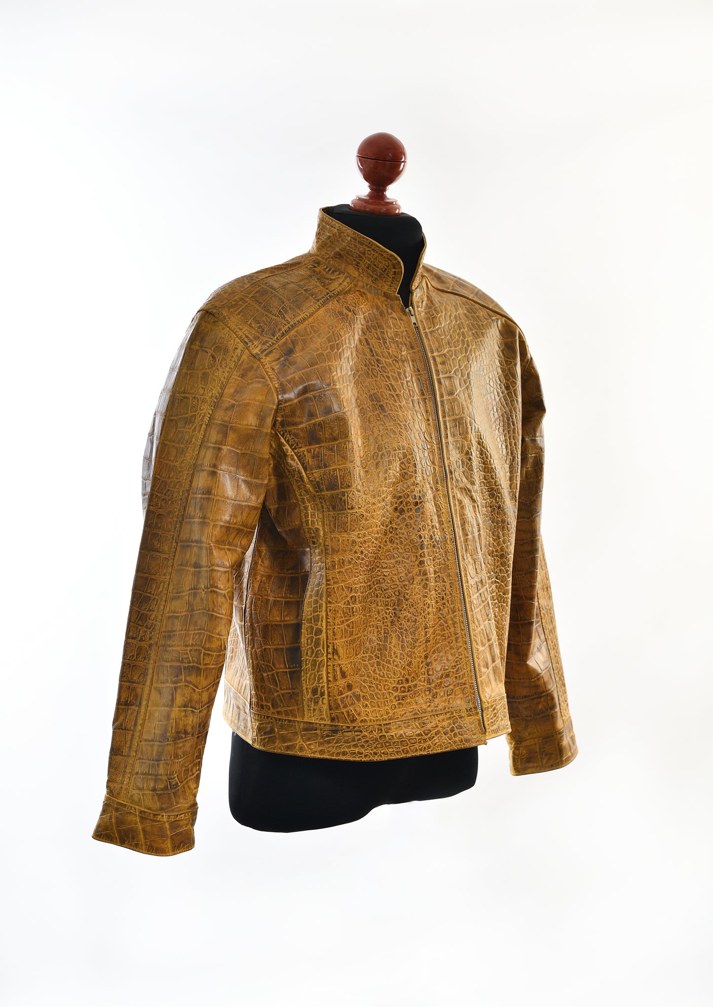mens Desert Ember Croc Leather Jacket