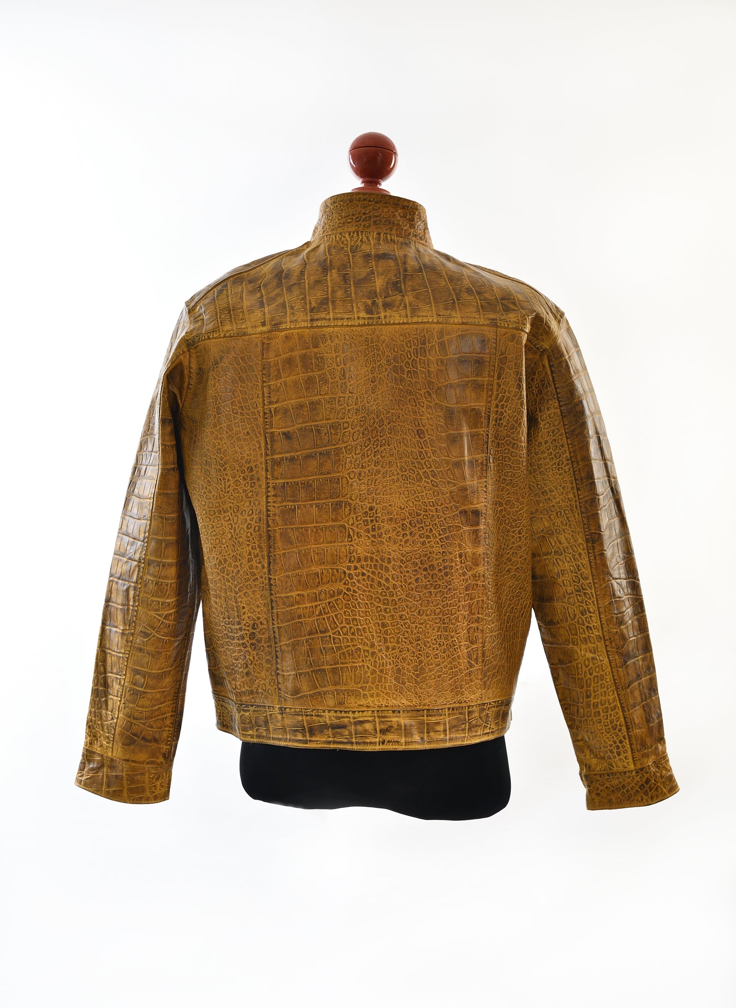 mens Desert Ember Croc Leather Jacket new york