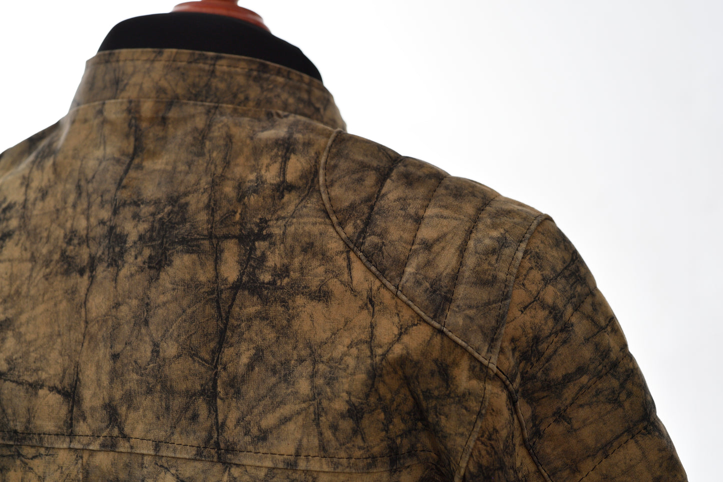 mens Earth-Tone Marbled Leather Jacket california