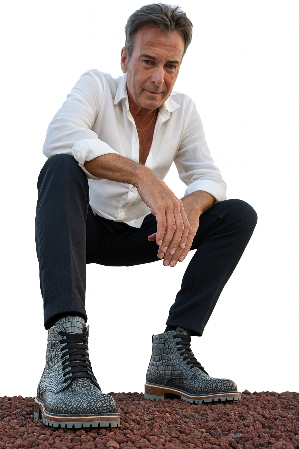 mens Embossed Crocodile Streetwear Boots online