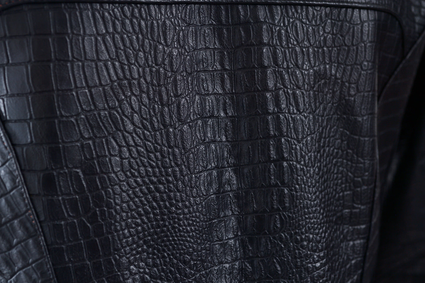 mens Midnight Croc Leather Jacket – Sleek Black with High-Gloss Exotic dallas