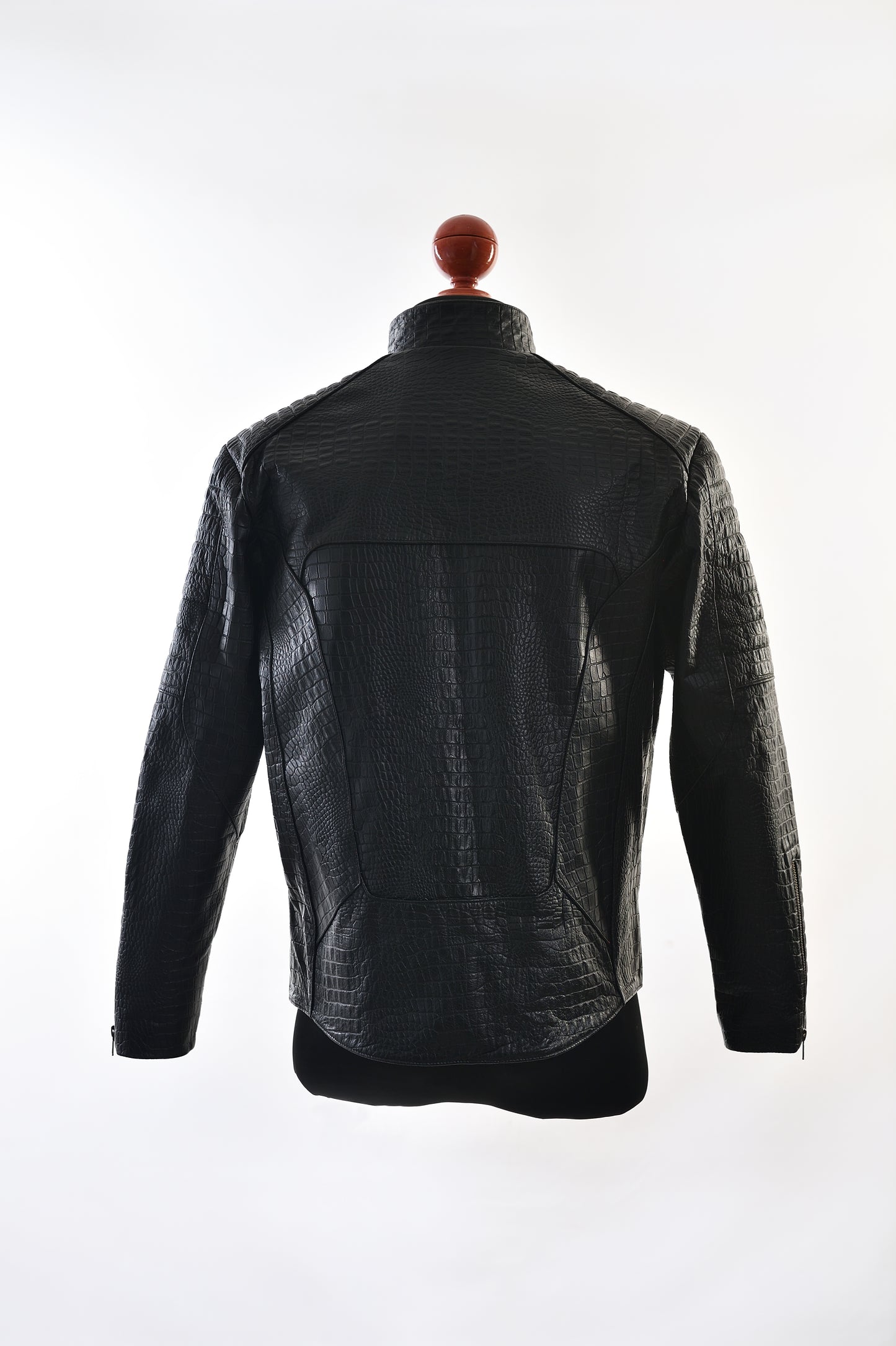 mens Midnight Croc Leather Jacket – Sleek Black with High-Gloss Exotic los angeles