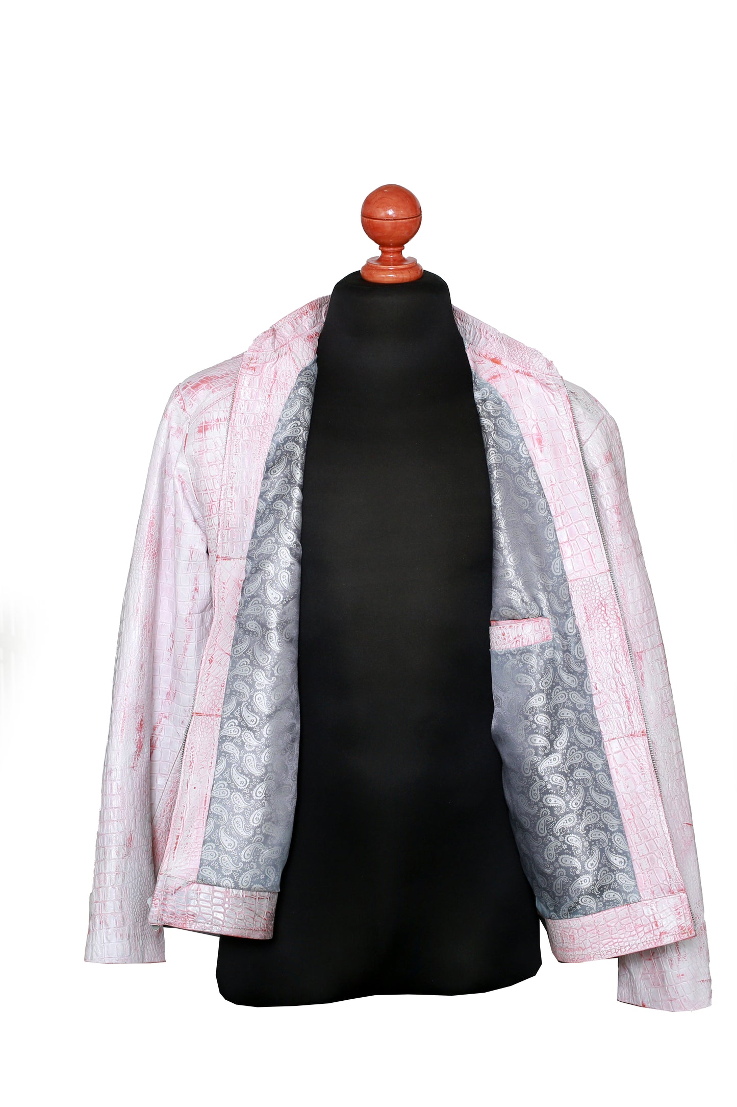 mens Modern Artisan Crocodile-Embossed Leather Jacket dallas