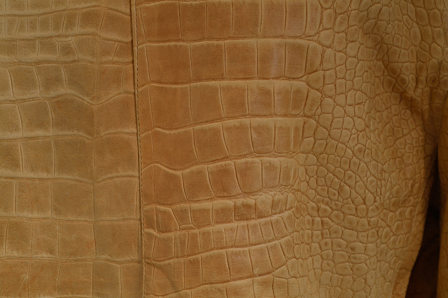 mens Sand Crocodile-Embossed Leather Jacket dallas