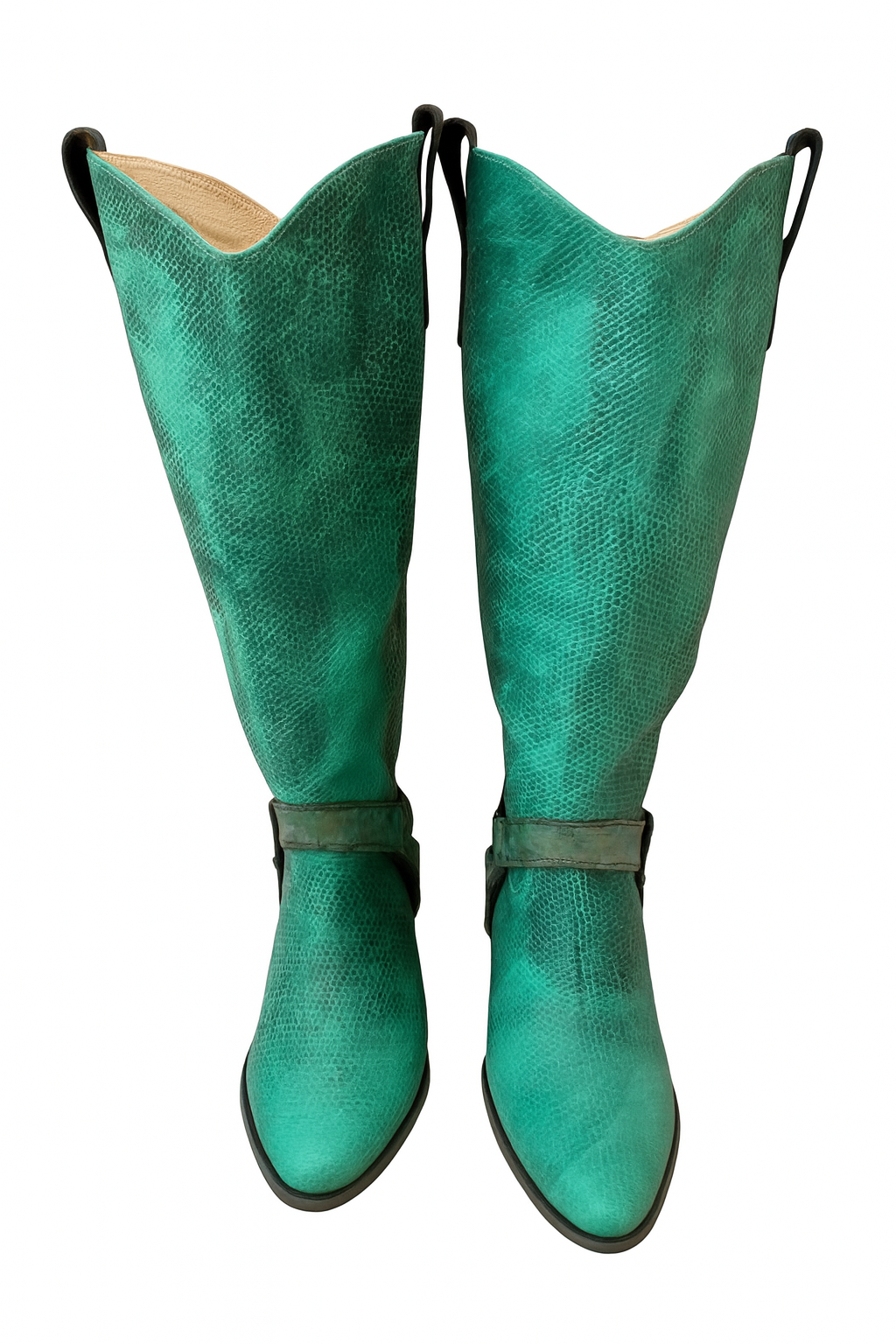 womens 2-in-1 Embossed Leather Boots