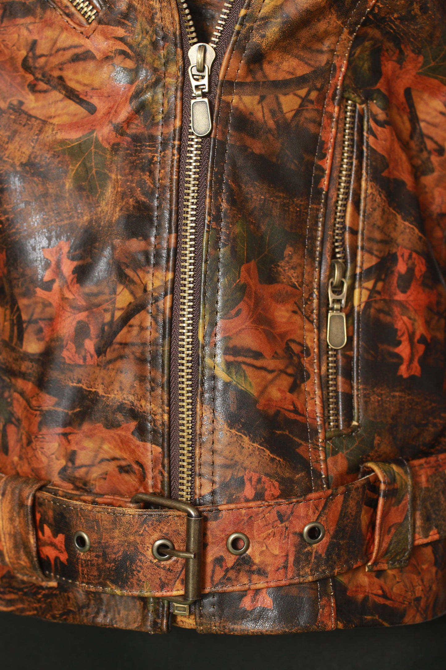 womens Autumn Drizzle Floral Leather Jacket texas