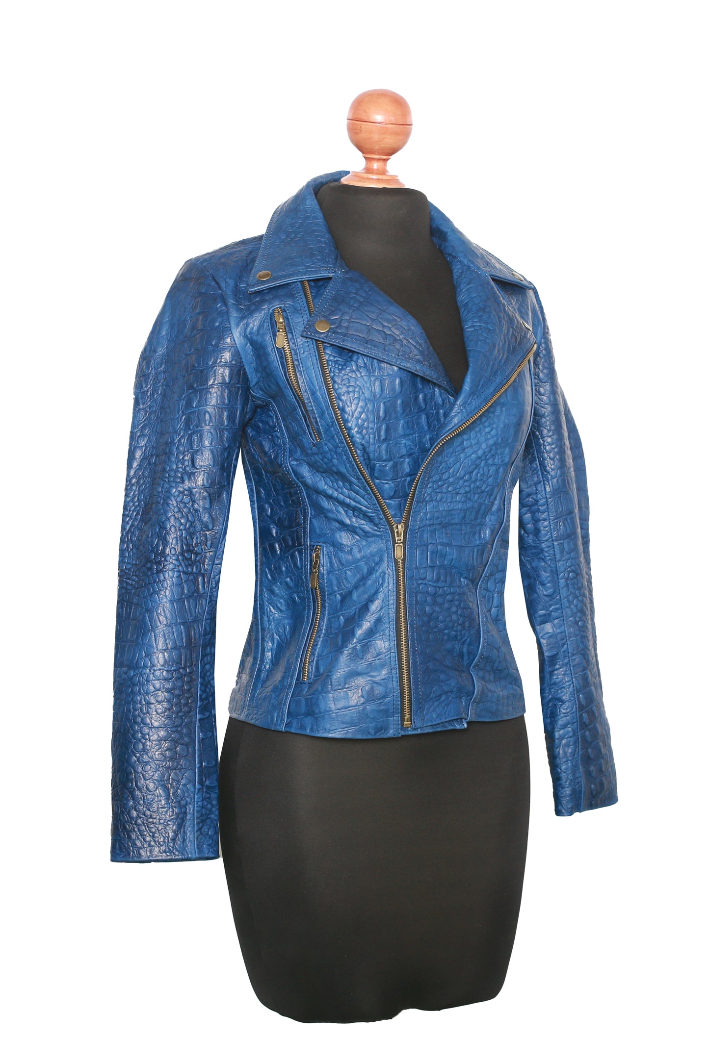 womens Embossed Leather Jacket