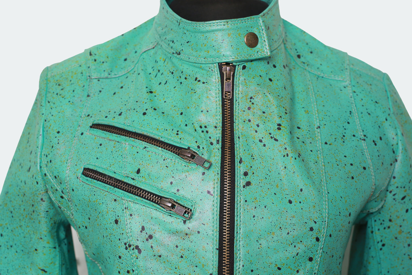 womens Emerald Mist Leather Jacket dallas