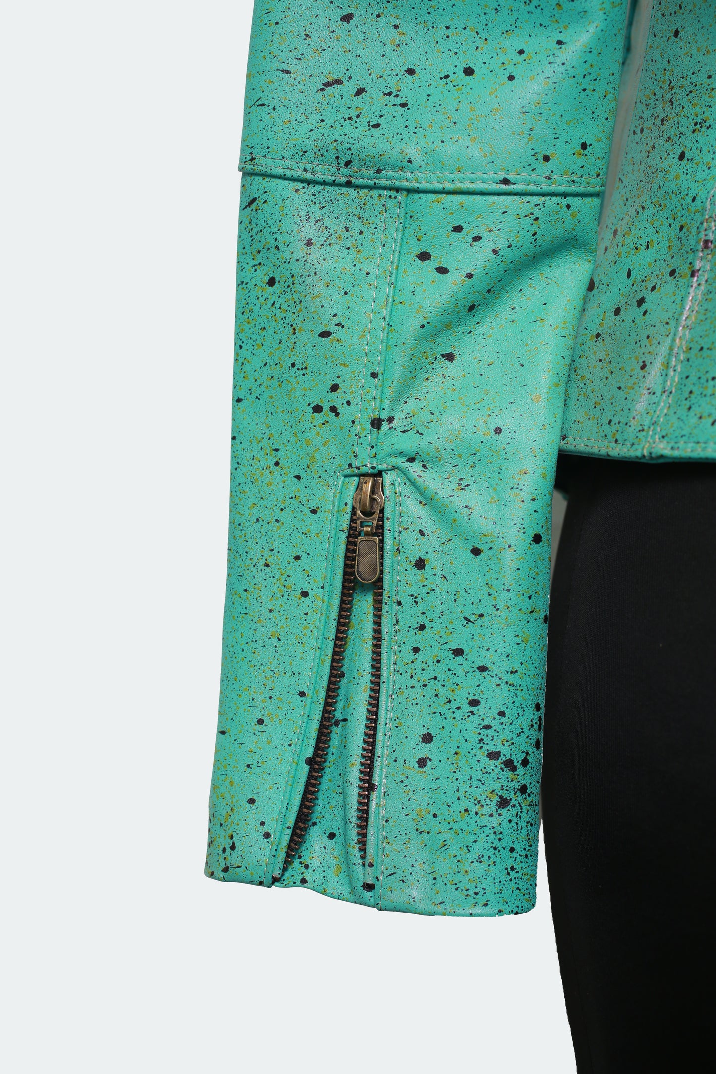 womens Emerald Mist Leather Jacket denver