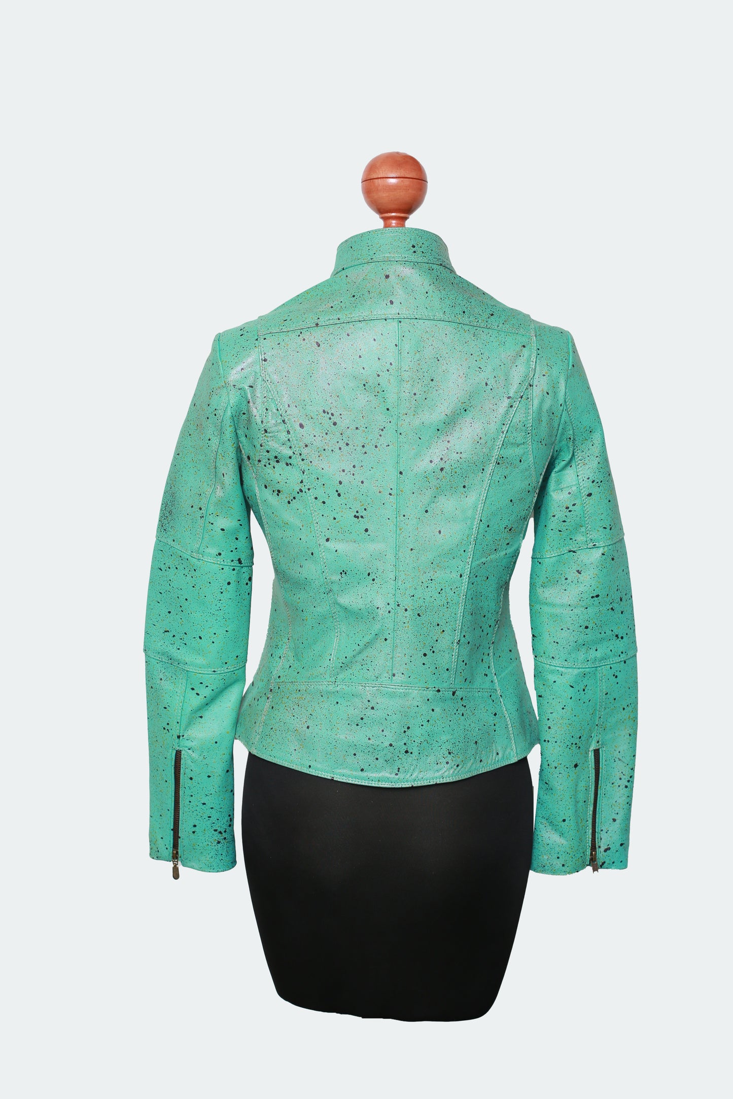 womens Emerald Mist Leather Jacket los angeles