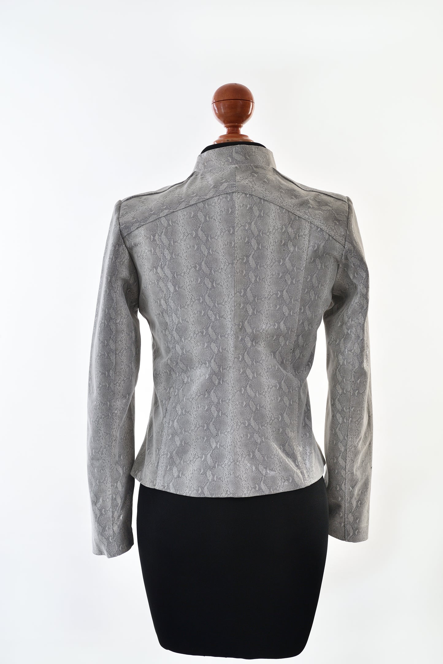 womens Light Ash Snake Leather Moto Jacket near me
