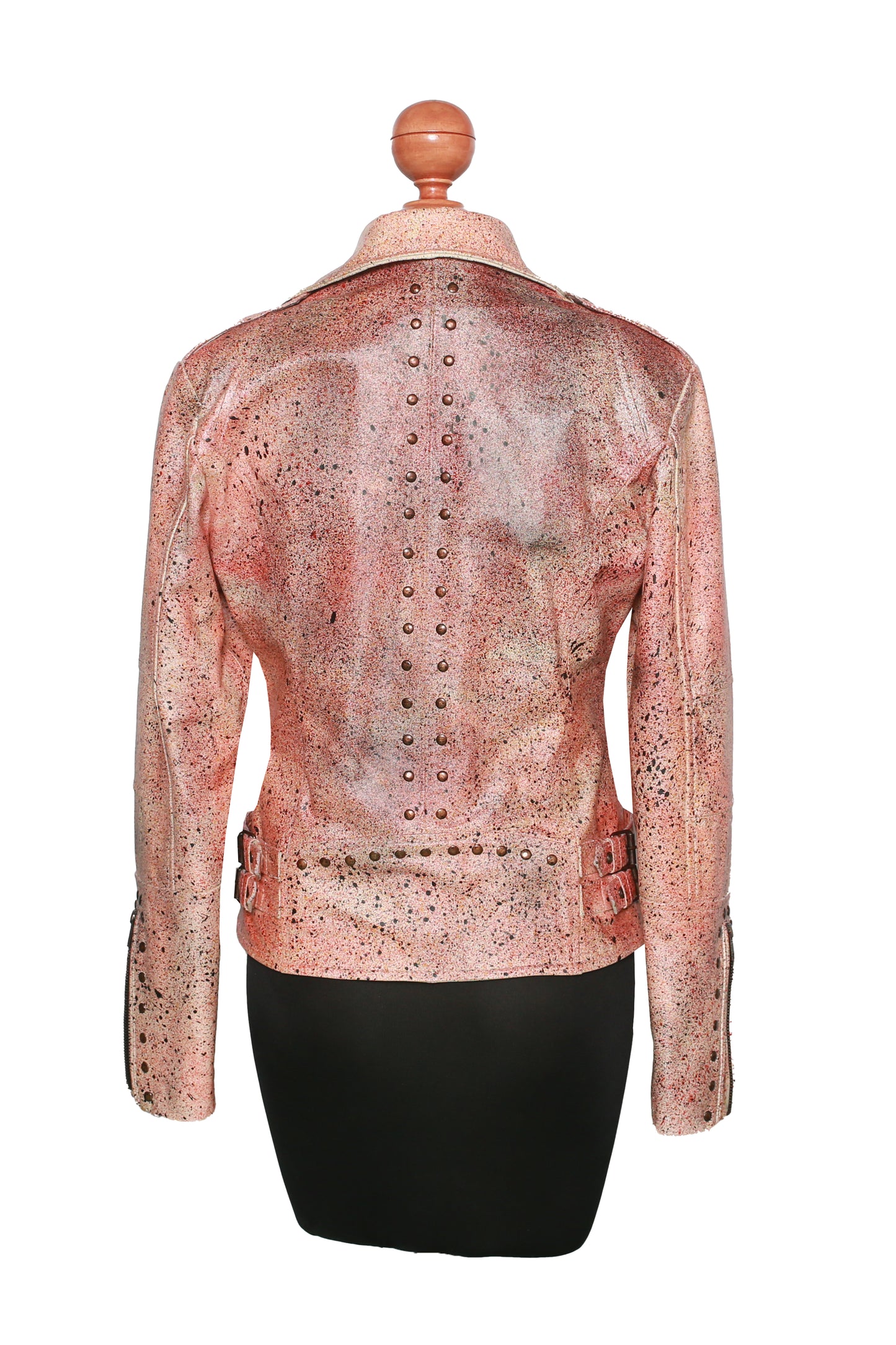 womens Light Rose Biker Jacket Leather