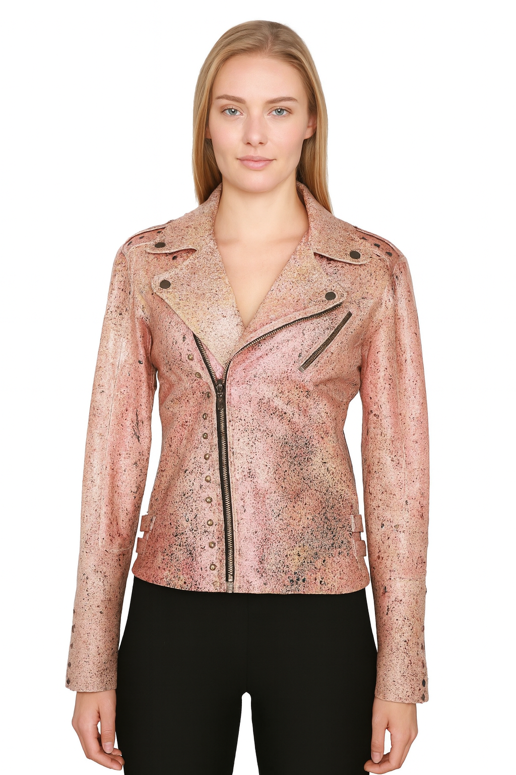 womens Light Rose Biker Jacket Leather dallas