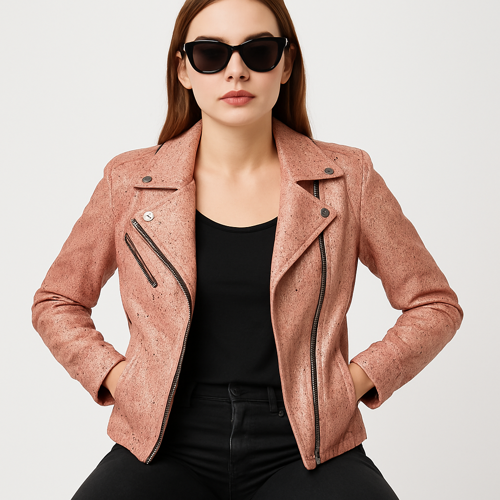 womens Light Rose Biker Jacket Leather san diego