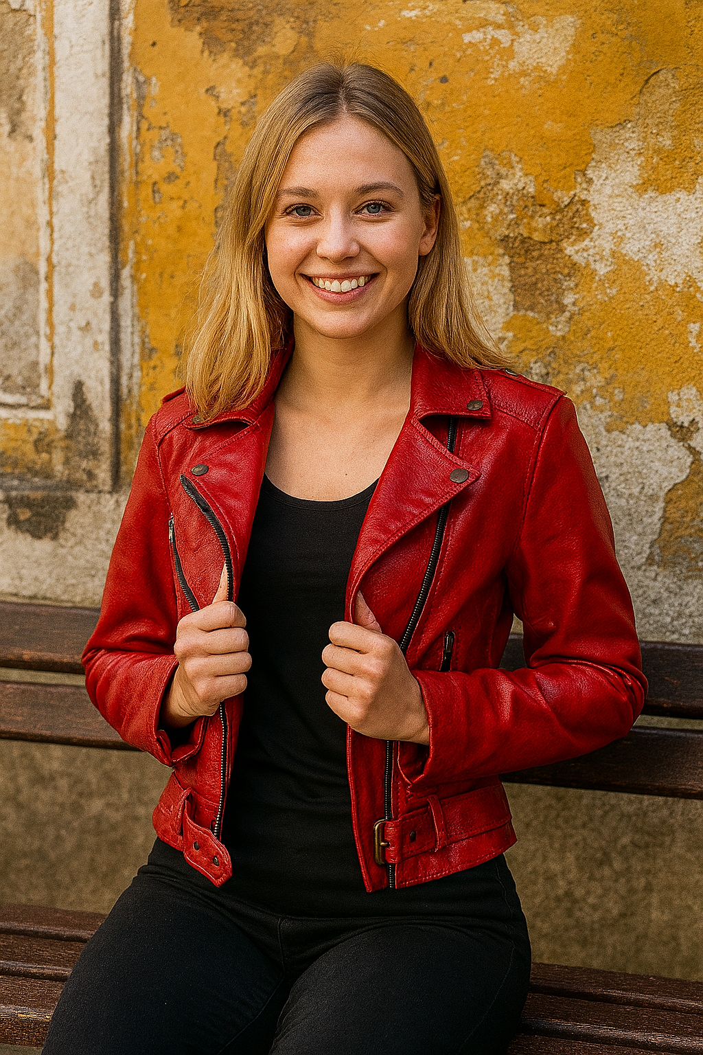 womens Lizard-Motorcycle Jacket – Red Leather with Exotic Texture dallas
