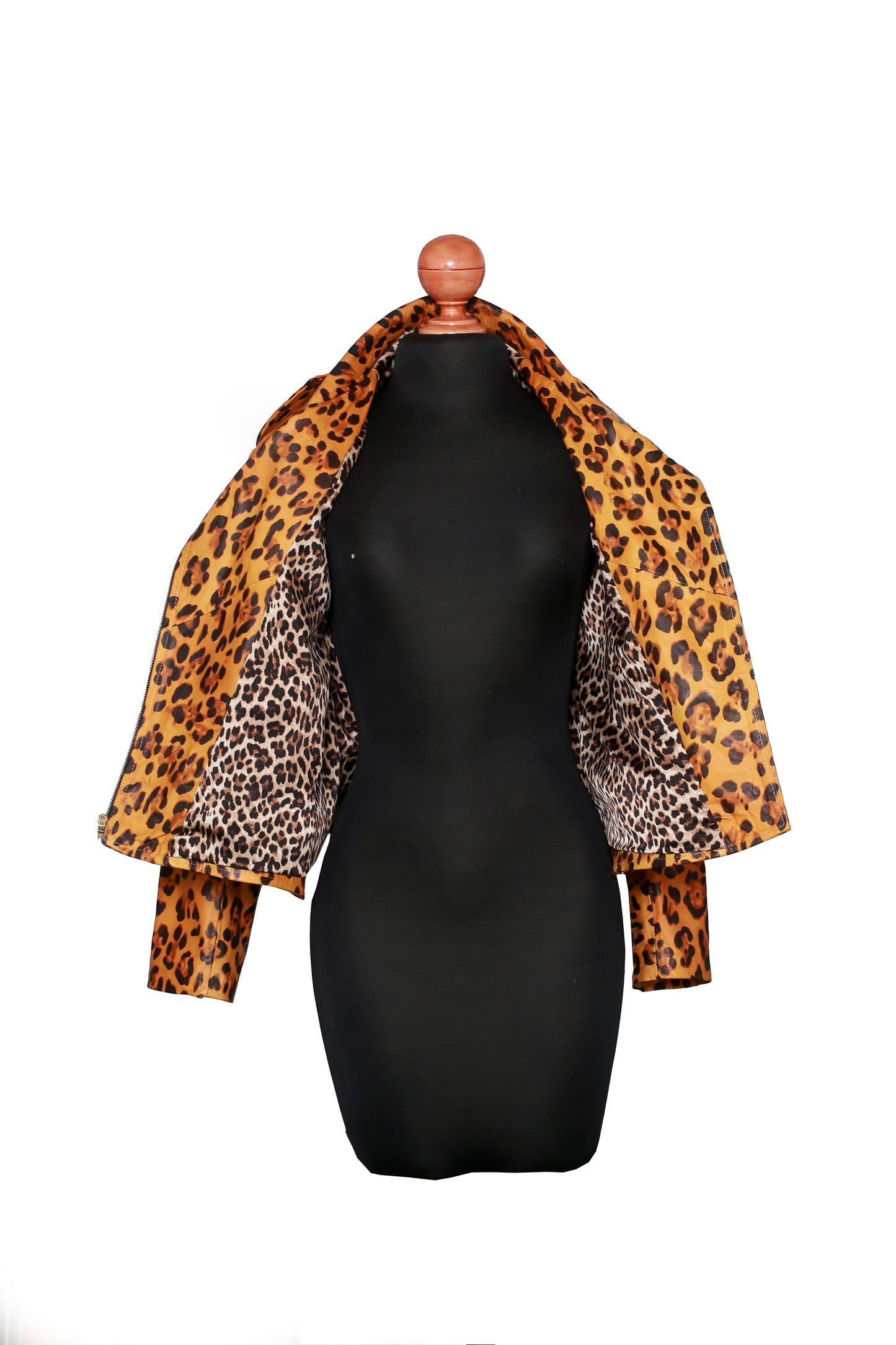 womens Luxury Leopard-Print Leather Jacket houston