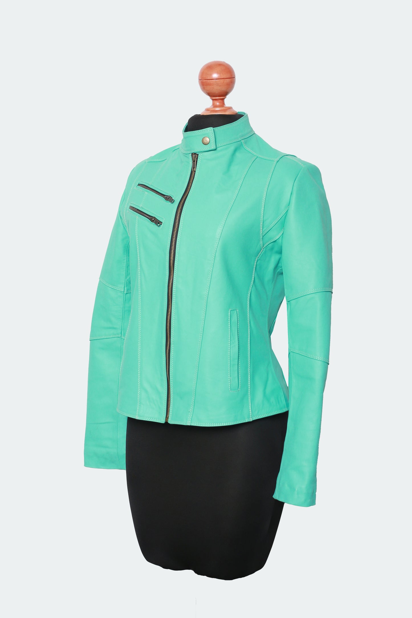 womens Turquoise Leather Jacket for Bold City Style