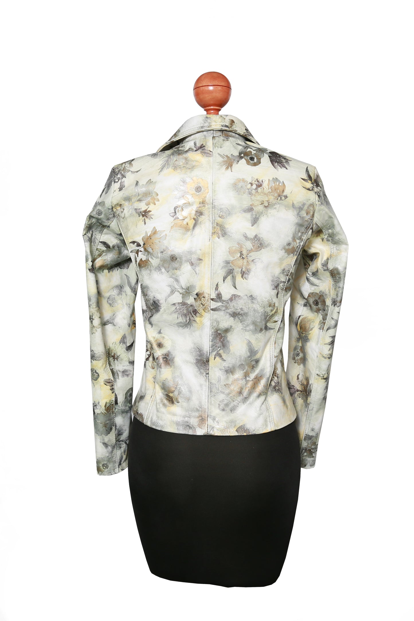 womens Vintage-Inspired Floral Leather Jacket onine